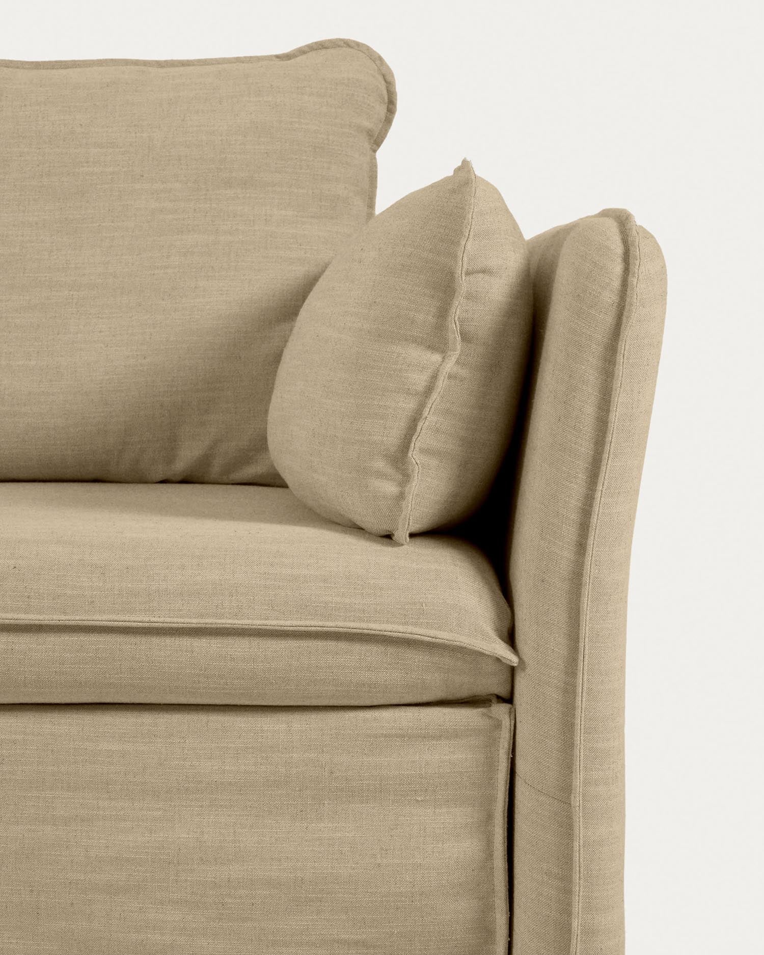 Tanit Schlafsofa beige und Beine aus massivem Buchenholz mit natürlichem Finish 210 cm FSC Mix Credit in Beige präsentiert im Onlineshop von KAQTU Design AG. Bettsofa ist von Kave Home