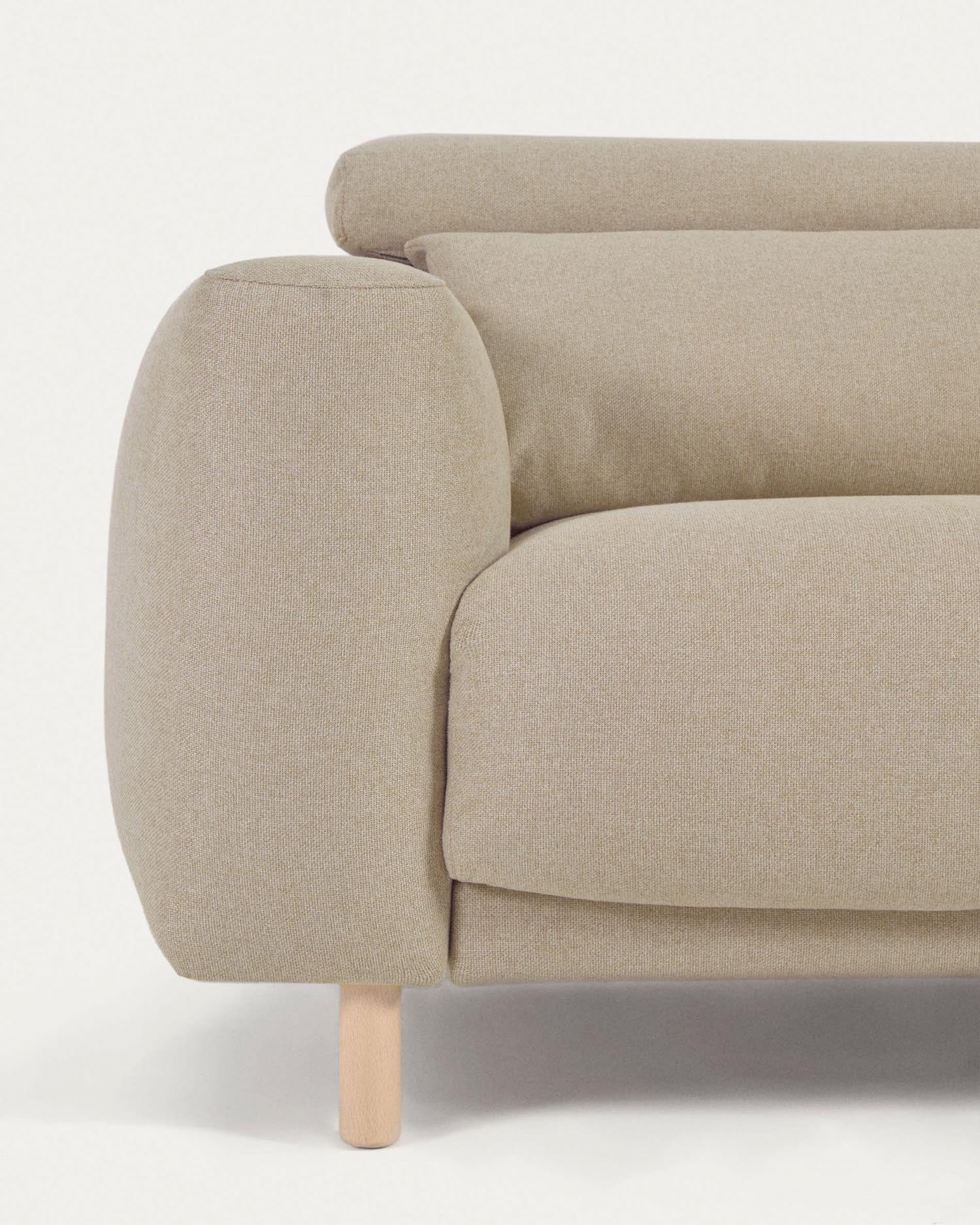 Singa 3-Sitzer Sofa mit Chaiselongue rechts, verstellbarer Kopfstütze und ausziehbarem Sitz beige 296 cm FSC Mix Credit in  präsentiert im Onlineshop von KAQTU Design AG. 3er Sofa ist von Kave Home