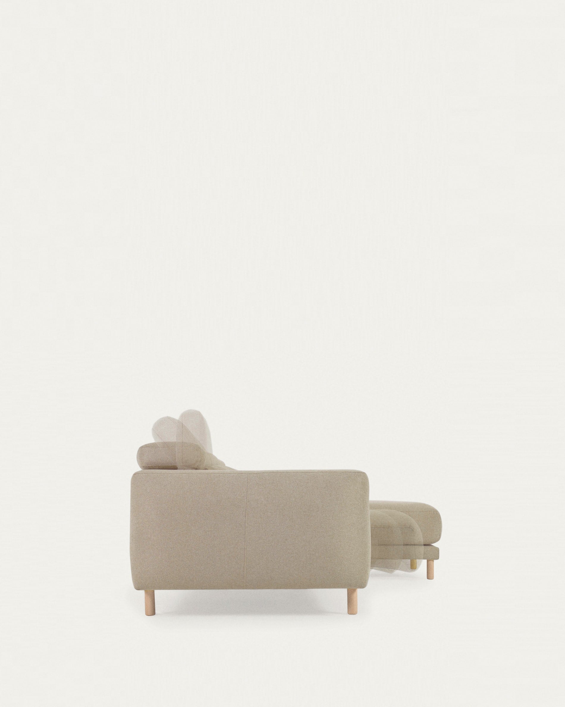 Singa 3-Sitzer Sofa mit Chaiselongue rechts, verstellbarer Kopfstütze und ausziehbarem Sitz beige 296 cm FSC Mix Credit in  präsentiert im Onlineshop von KAQTU Design AG. 3er Sofa ist von Kave Home