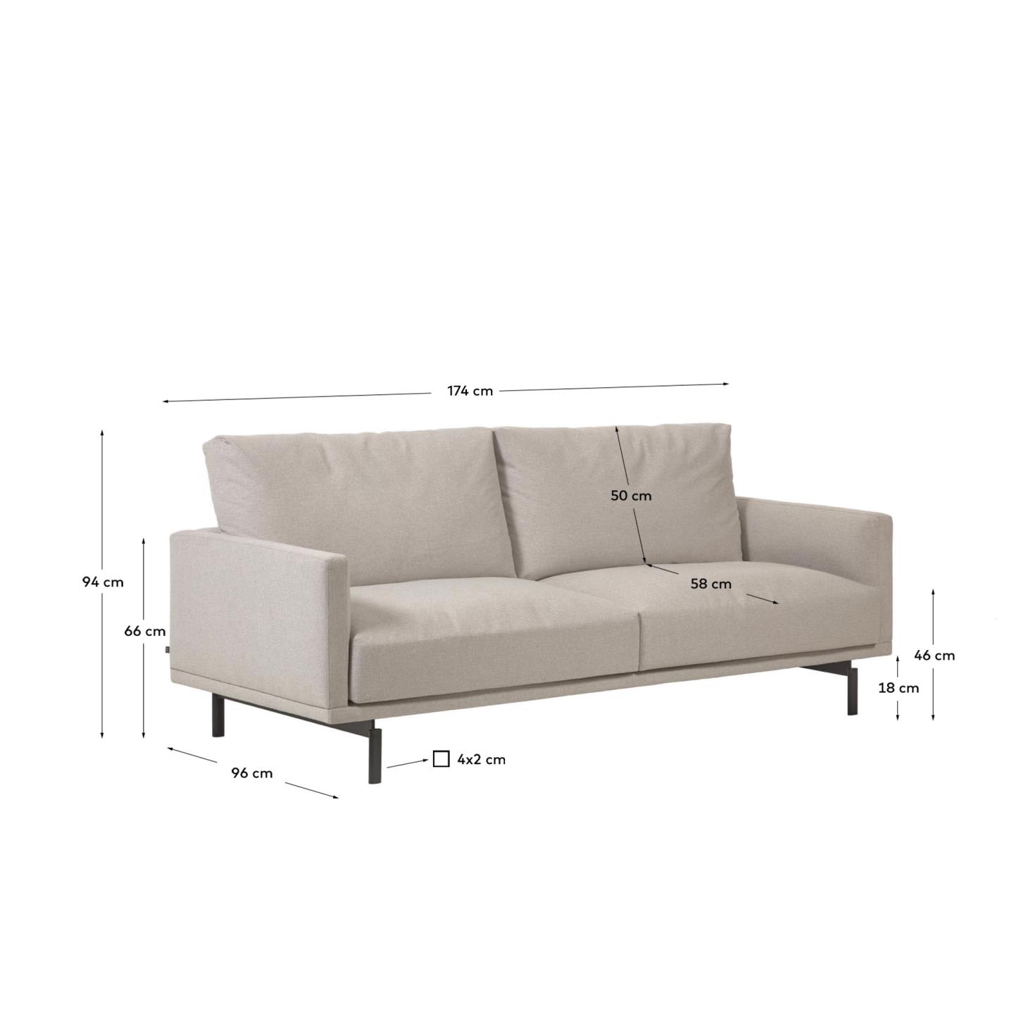 Galene 2-Sitzer Sofa beige 174 cm in Beige präsentiert im Onlineshop von KAQTU Design AG. 2er Sofa ist von Kave Home