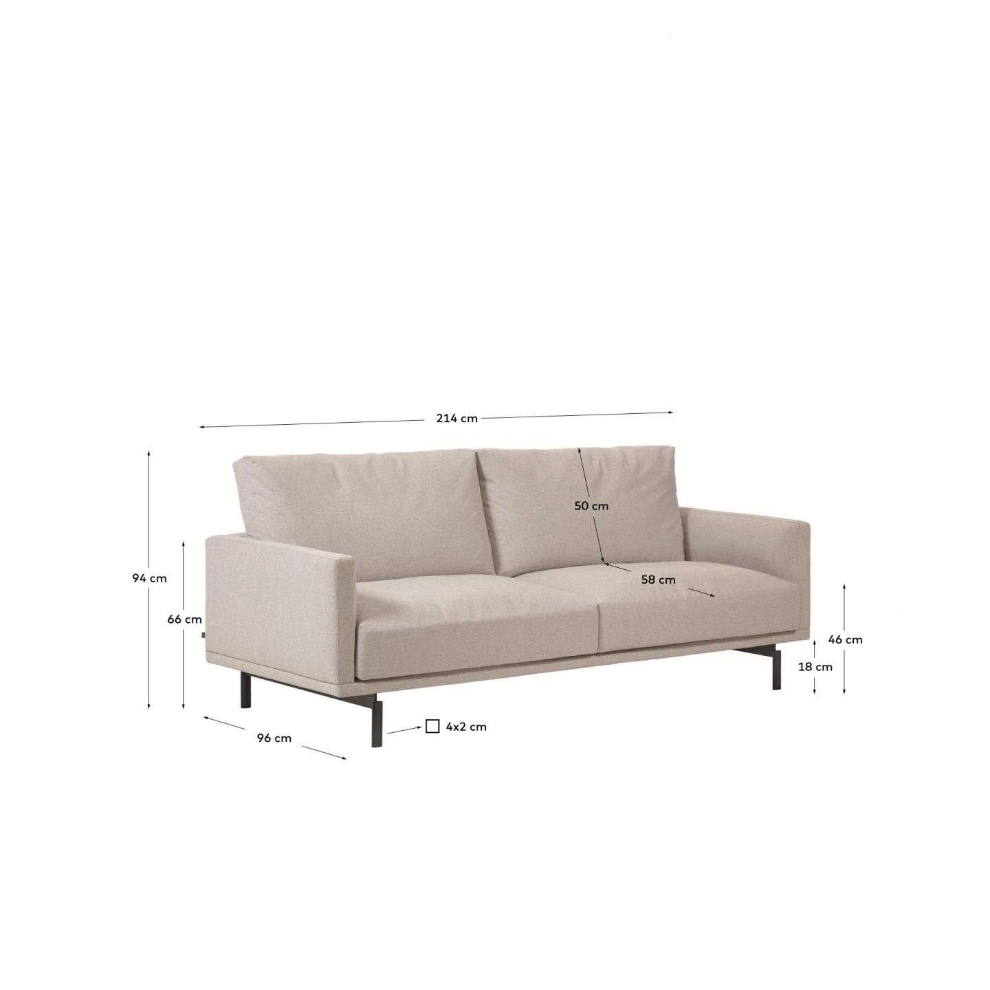 Galene 3-Sitzer Sofa beige 214 cm in Beige präsentiert im Onlineshop von KAQTU Design AG. 3er Sofa ist von Kave Home