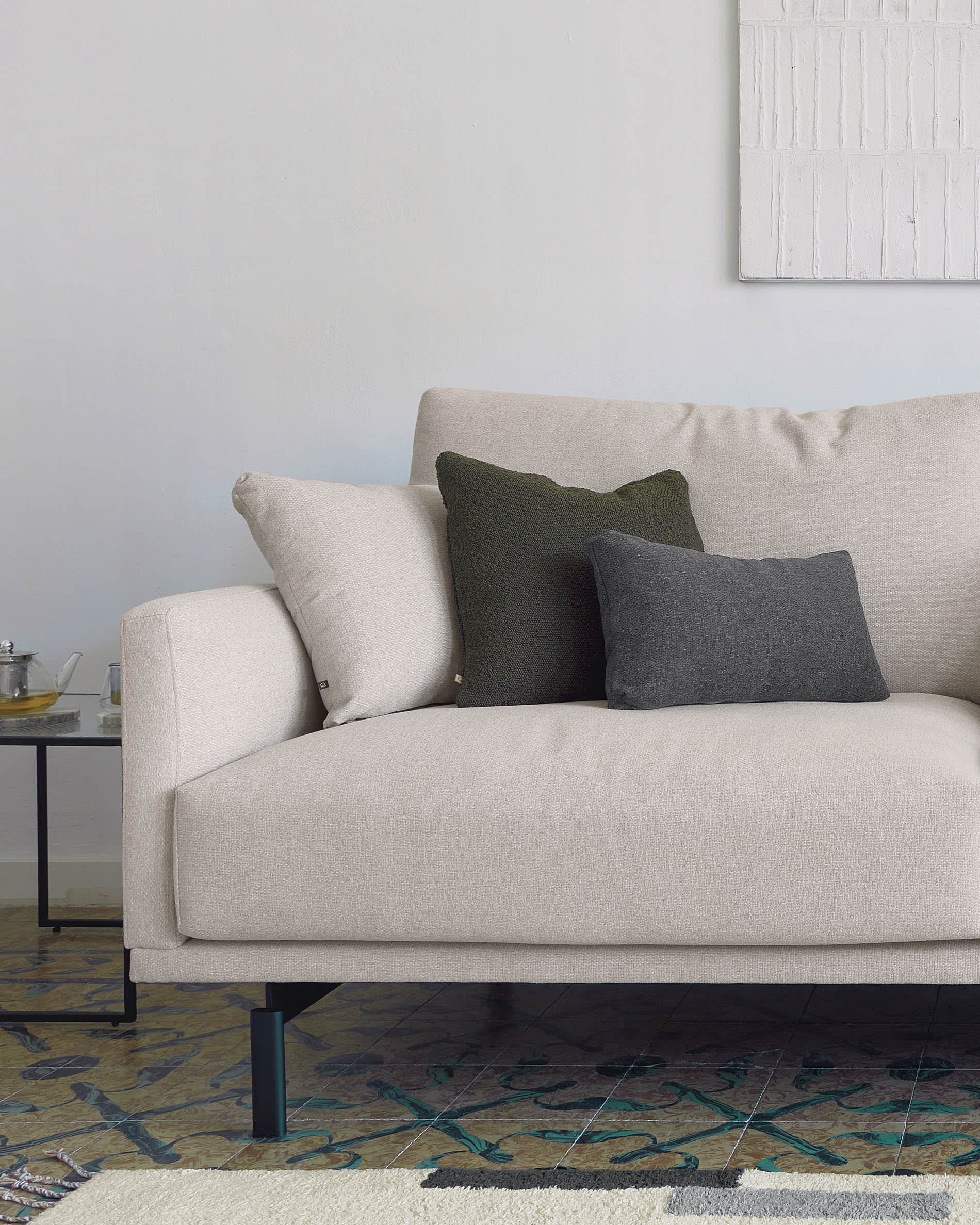 Galene 3-Sitzer Sofa beige 214 cm in Beige präsentiert im Onlineshop von KAQTU Design AG. 3er Sofa ist von Kave Home