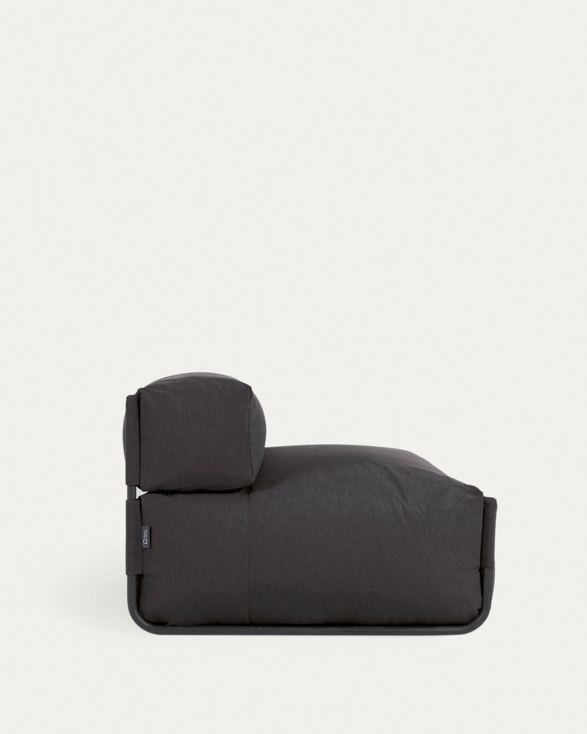 Square Pouf Modularsofa 100% outdoor m. Rückenlehne dunkelgrau Alu schwarz 101 x 101 cm in Grau präsentiert im Onlineshop von KAQTU Design AG. Lounge Sofa ist von Kave Home