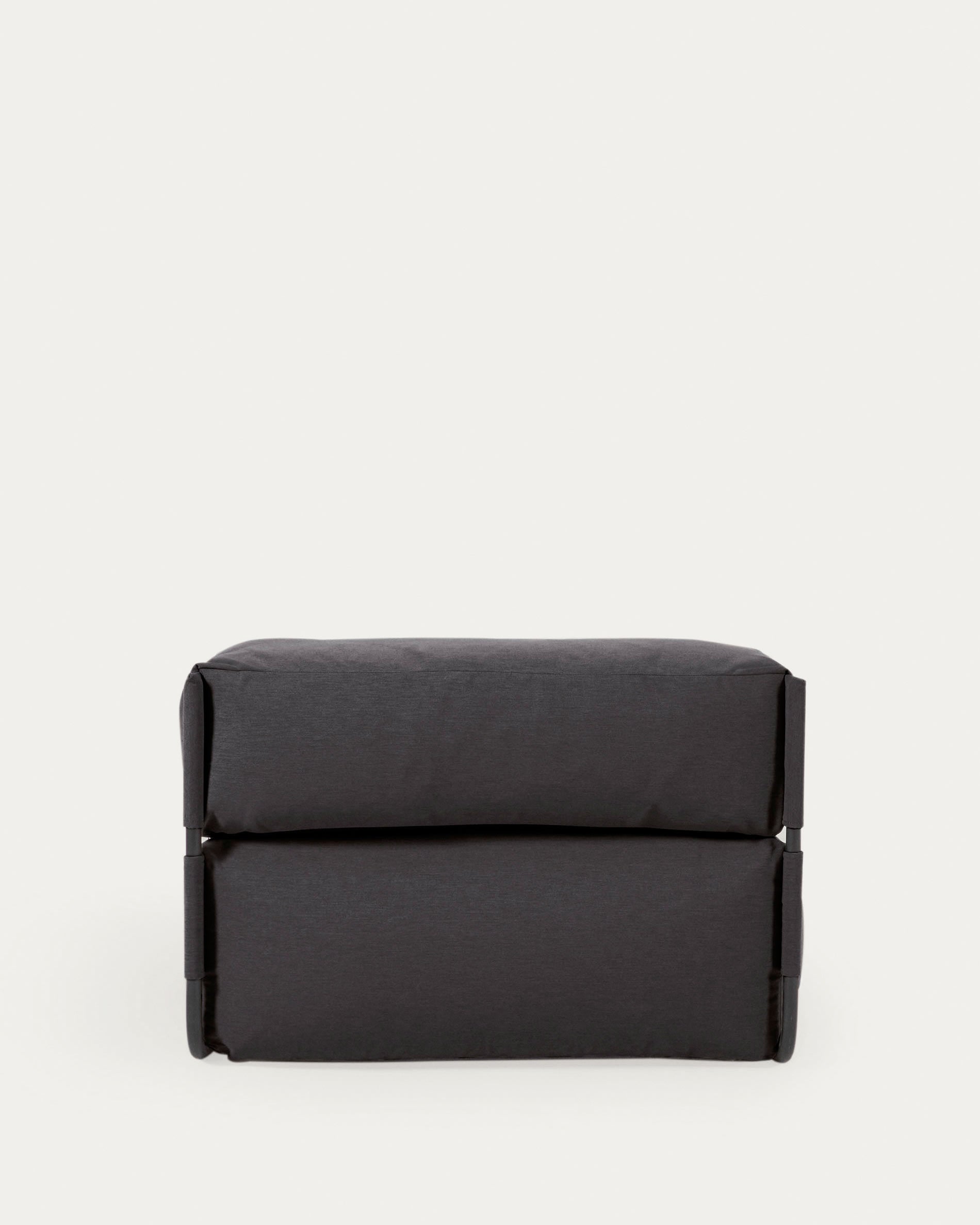 Square Pouf Modularsofa 100% outdoor m. Rückenlehne dunkelgrau Alu schwarz 101 x 101 cm in Grau präsentiert im Onlineshop von KAQTU Design AG. Lounge Sofa ist von Kave Home