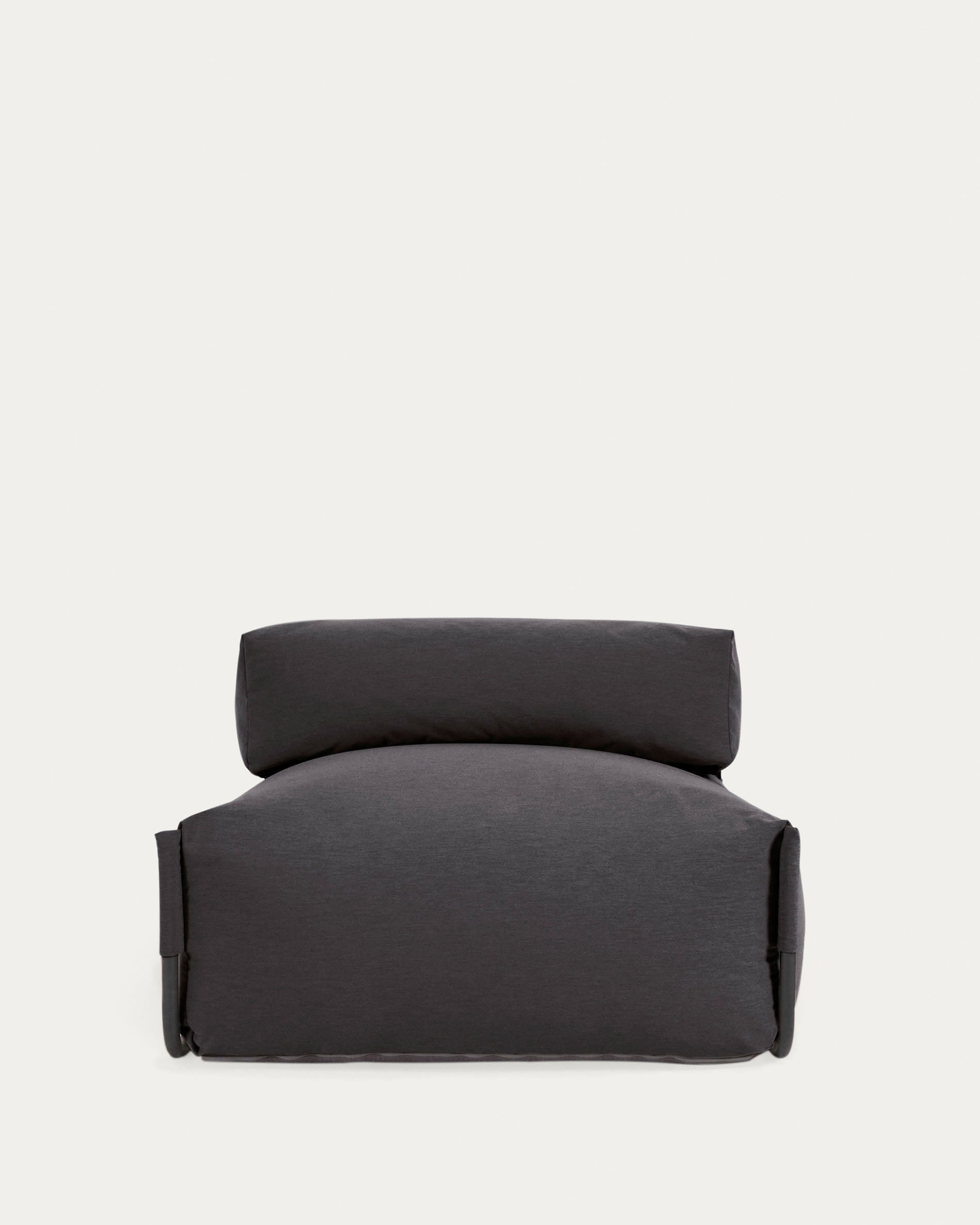 Square Pouf Modularsofa 100% outdoor m. Rückenlehne dunkelgrau Alu schwarz 101 x 101 cm in Grau präsentiert im Onlineshop von KAQTU Design AG. Lounge Sofa ist von Kave Home