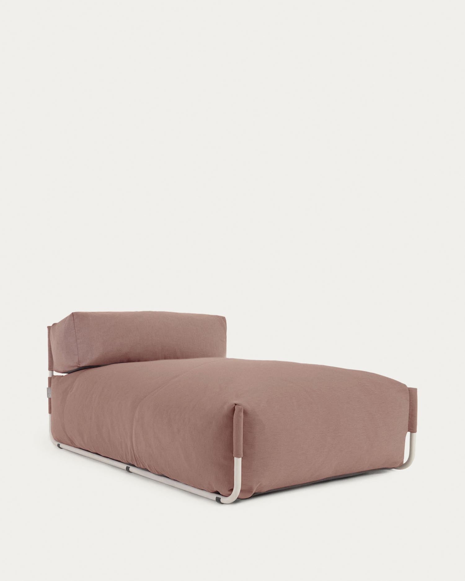 Square Pouf Modularsofa longue m. Rückenlehne 100% outdoor terrakotta Alu weiss 165x101cm in Terrakotta präsentiert im Onlineshop von KAQTU Design AG. Lounge Sofa ist von Kave Home