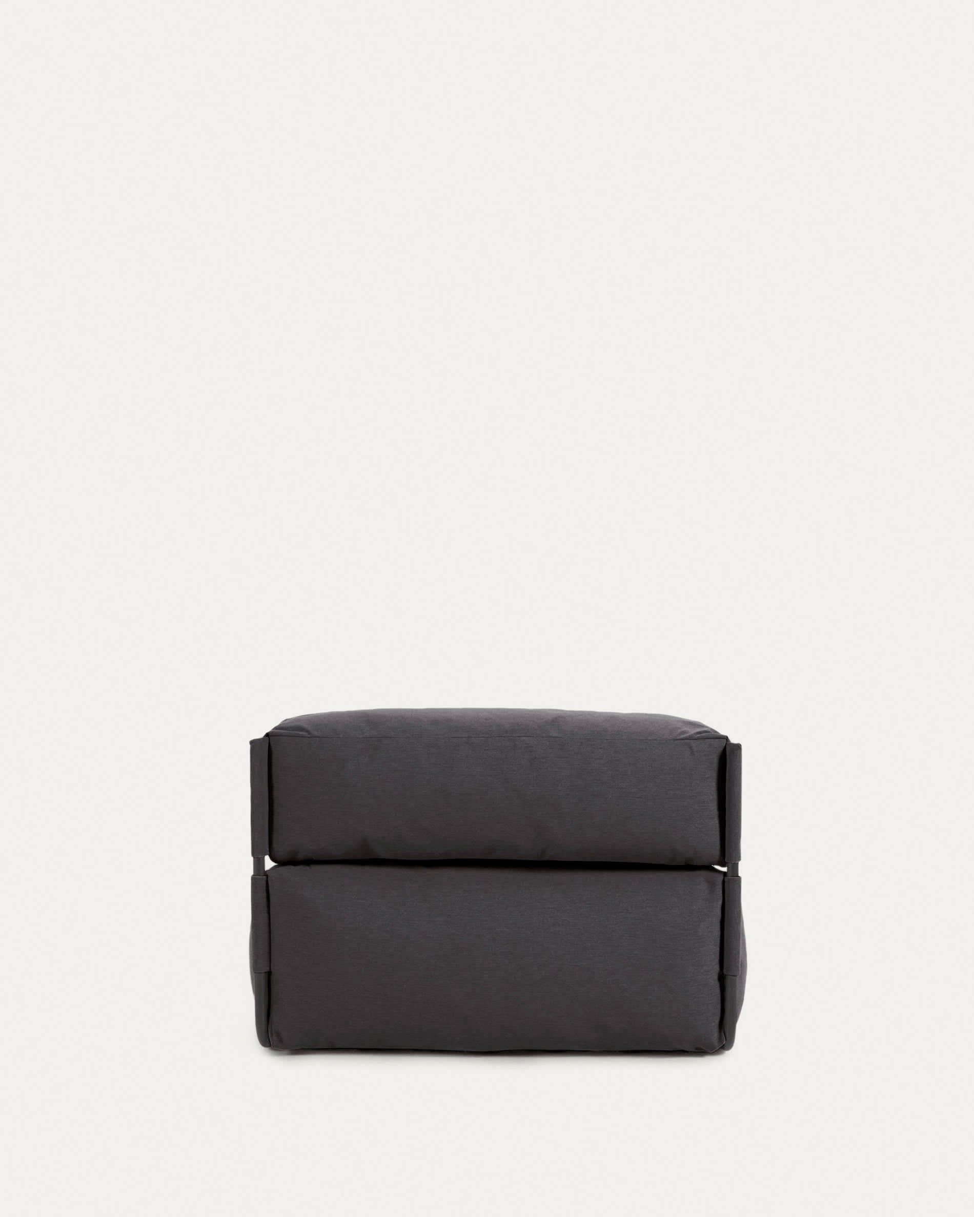 Square Pouf Modularsofa longue 100%outdoor m. Rückenlehne dunkelgrau Alu schwarz 165x101cm in Grau präsentiert im Onlineshop von KAQTU Design AG. Lounge Sofa ist von Kave Home