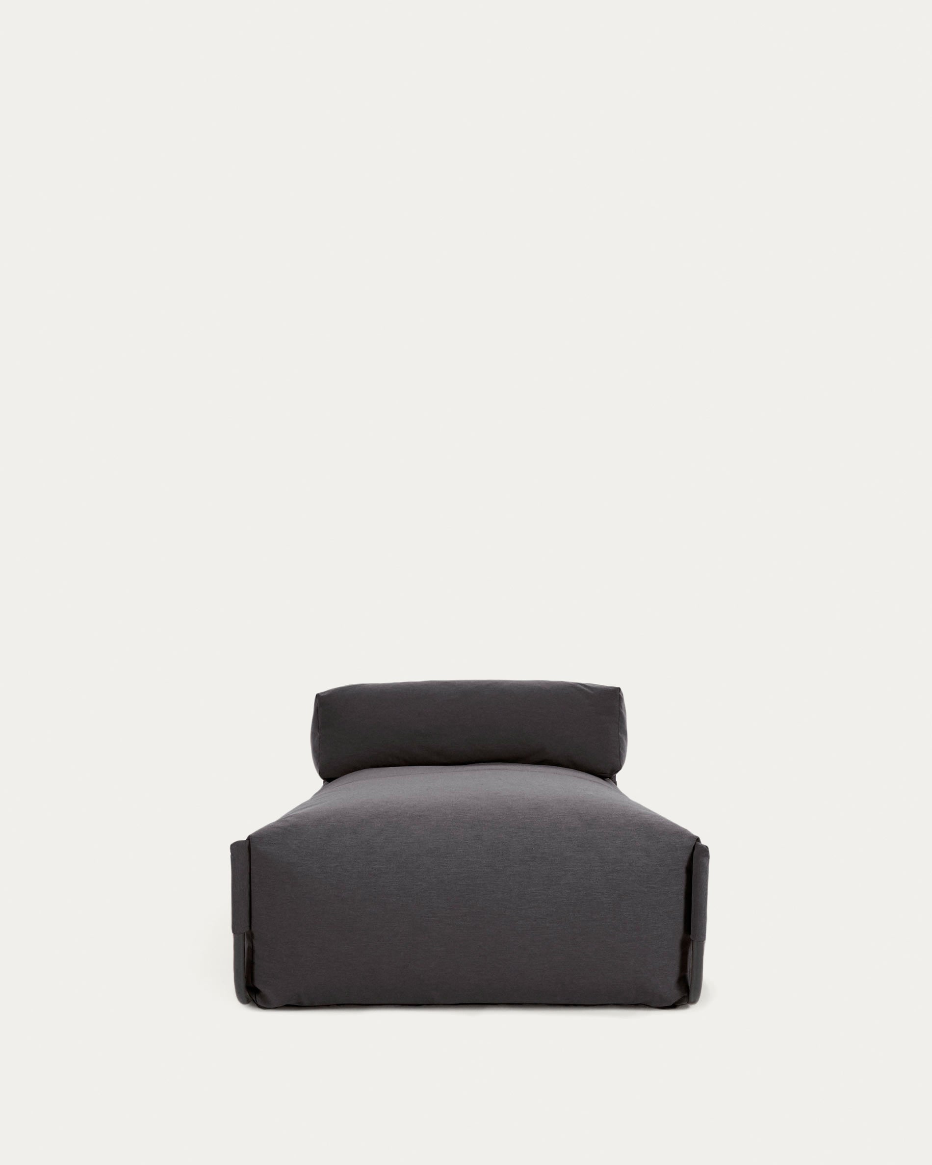 Square Pouf Modularsofa longue 100%outdoor m. Rückenlehne dunkelgrau Alu schwarz 165x101cm in Grau präsentiert im Onlineshop von KAQTU Design AG. Lounge Sofa ist von Kave Home