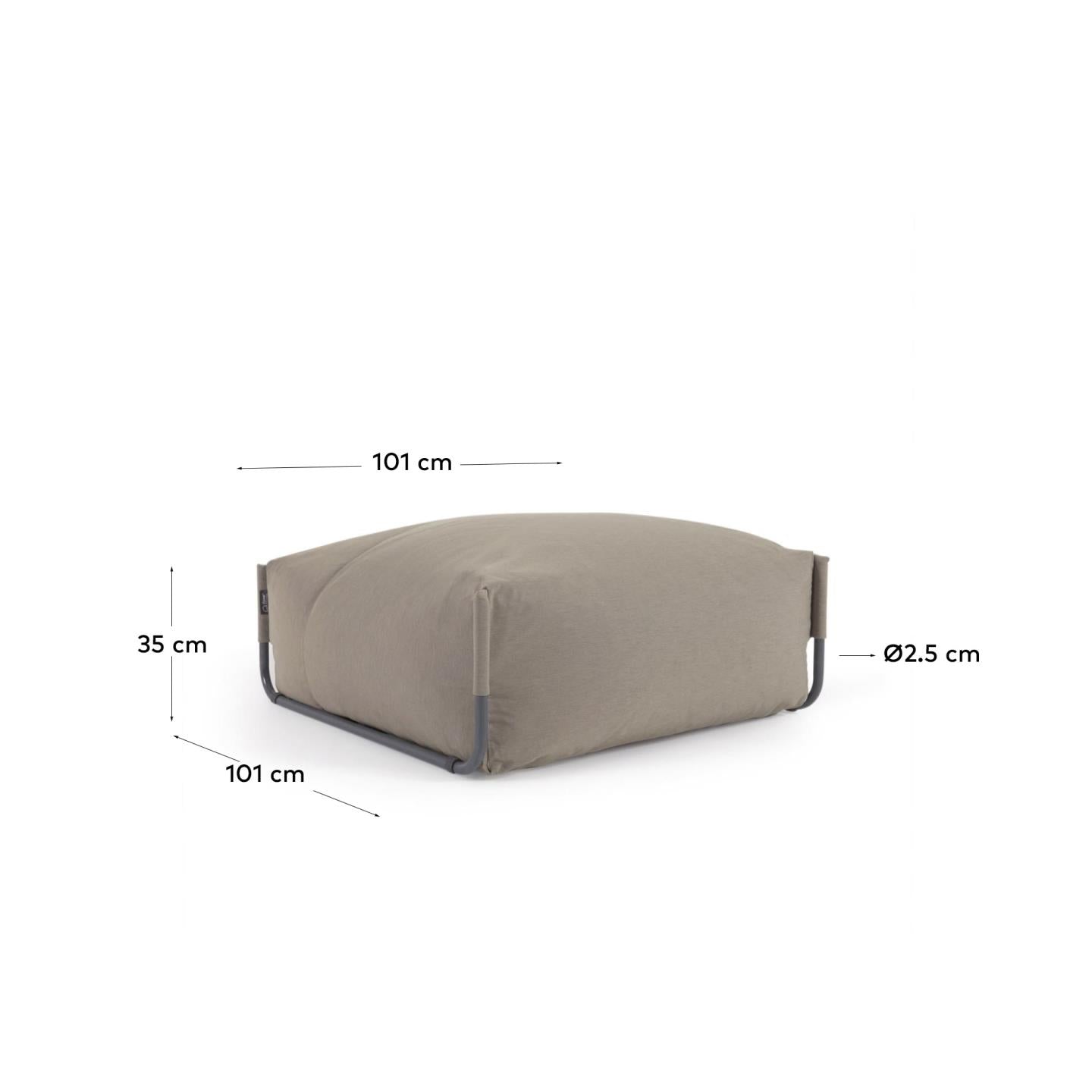 Pouf modulares Sofa 100% für draussen Square grün und schwarzes Aluminium 101 x 101 cm in Grün präsentiert im Onlineshop von KAQTU Design AG. Lounge Sofa ist von Kave Home