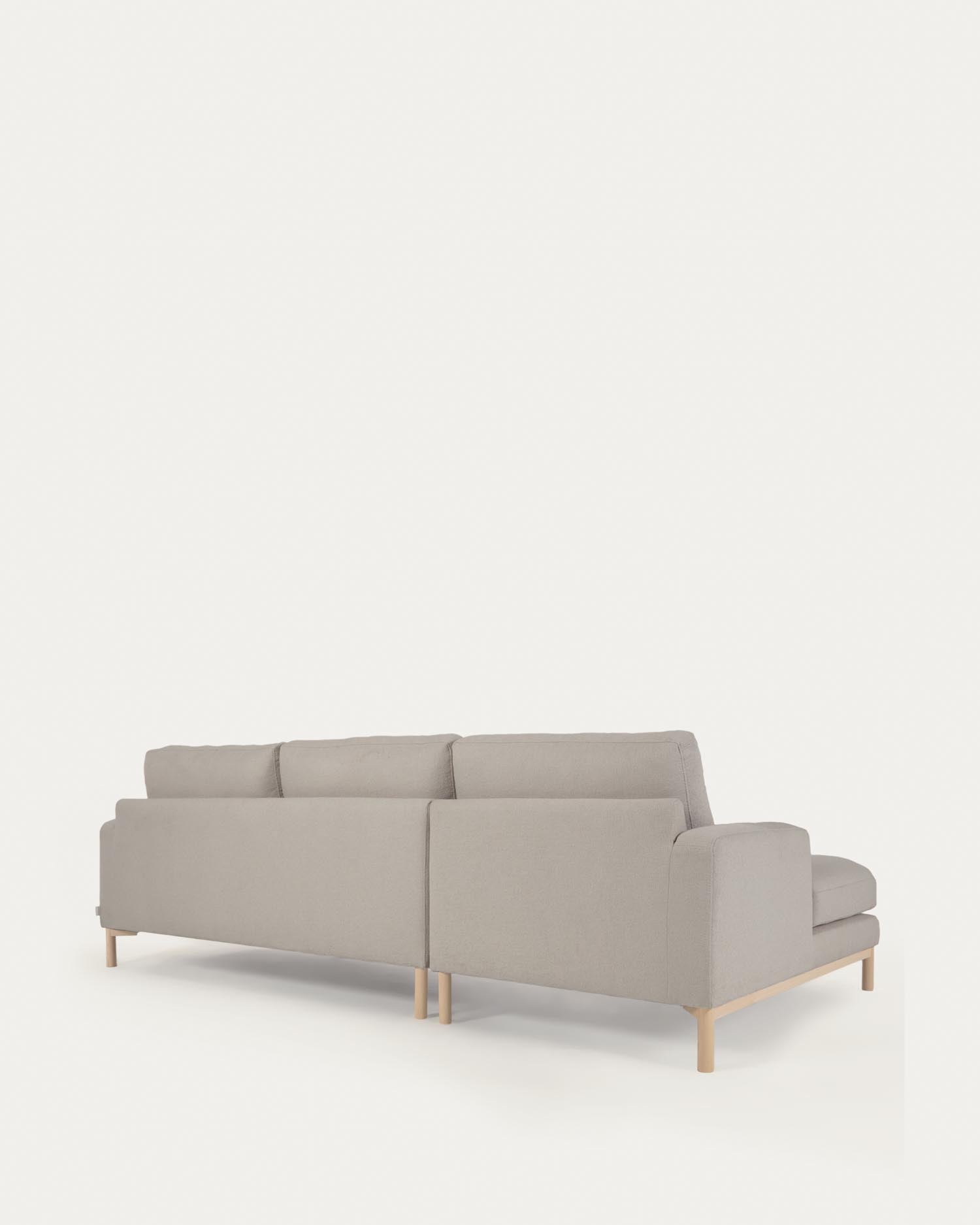 Sofa Mihaela für 3 Sitzer mit Chaiselongue links mit Mikro-Bouclé-Bezug in Grau 264 cm in Grau präsentiert im Onlineshop von KAQTU Design AG. 3er Sofa ist von Kave Home