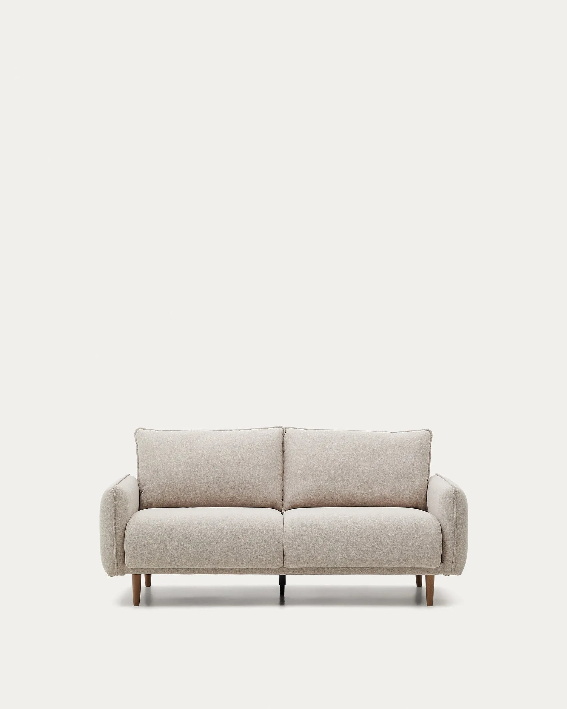 Elegantes 2-Sitzer-Sofa in Beige, 184 cm, aus FSC-Holz, recycelte Füllung, für Augmented Reality geeignet.