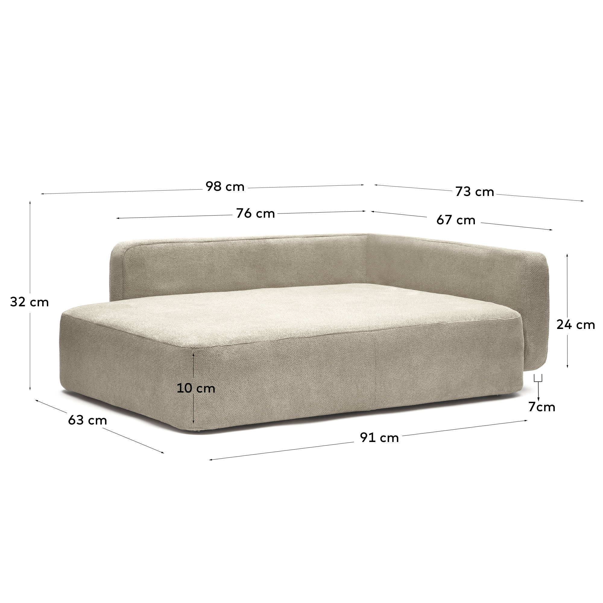 Bowie Bezug für grosses Hasustierbett beige 73 x 98 cm in Beige präsentiert im Onlineshop von KAQTU Design AG. Haustierbedarf ist von Kave Home