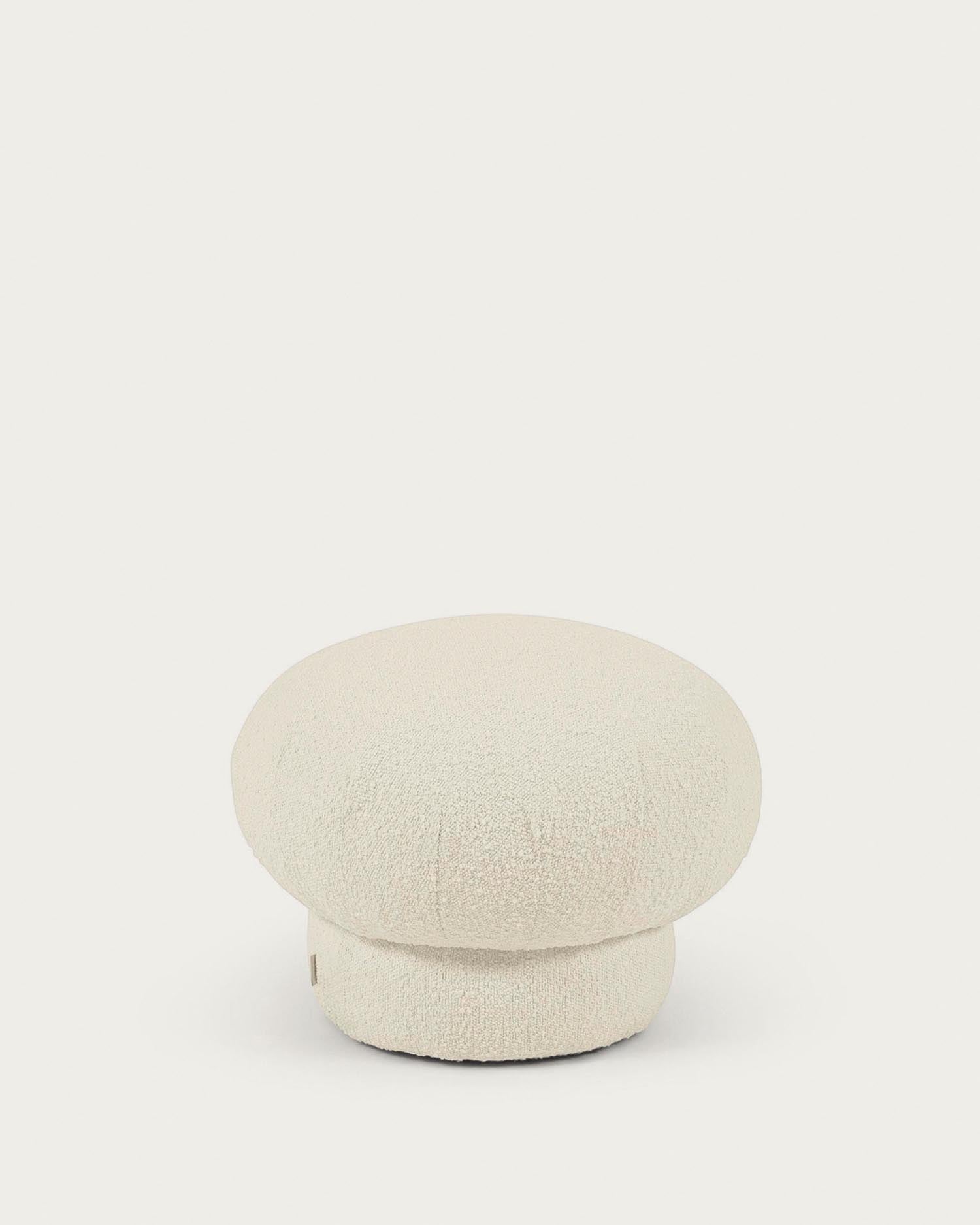 Sarisha runder Pouf mit Bouclé-Bezug in Weiss Ø 50 cm in Weiß präsentiert im Onlineshop von KAQTU Design AG. Pouf ist von Kave Home