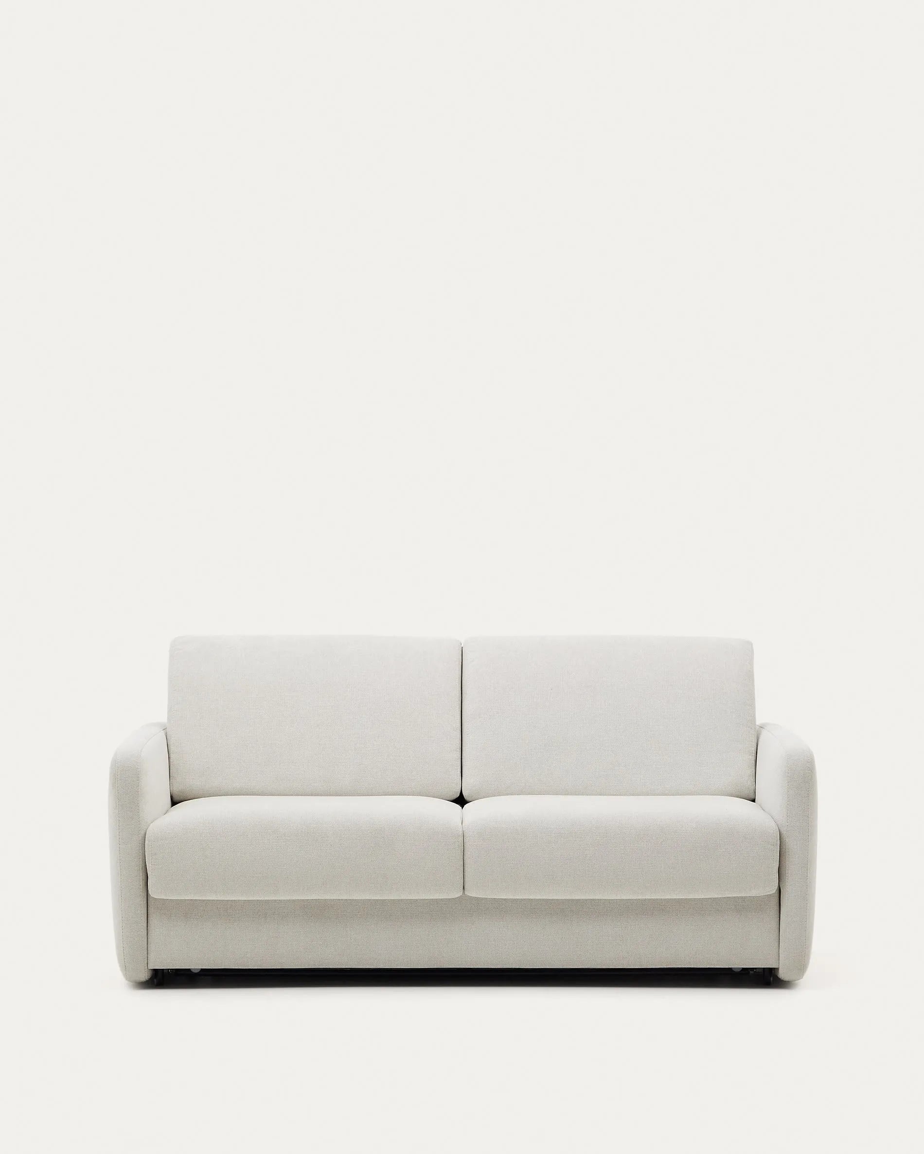 3D-Modell des Nuala Schlafsofas, 3-Sitzer, Perlweiß, 204 cm, mit viskoelastischer Matratze, modernes Design.