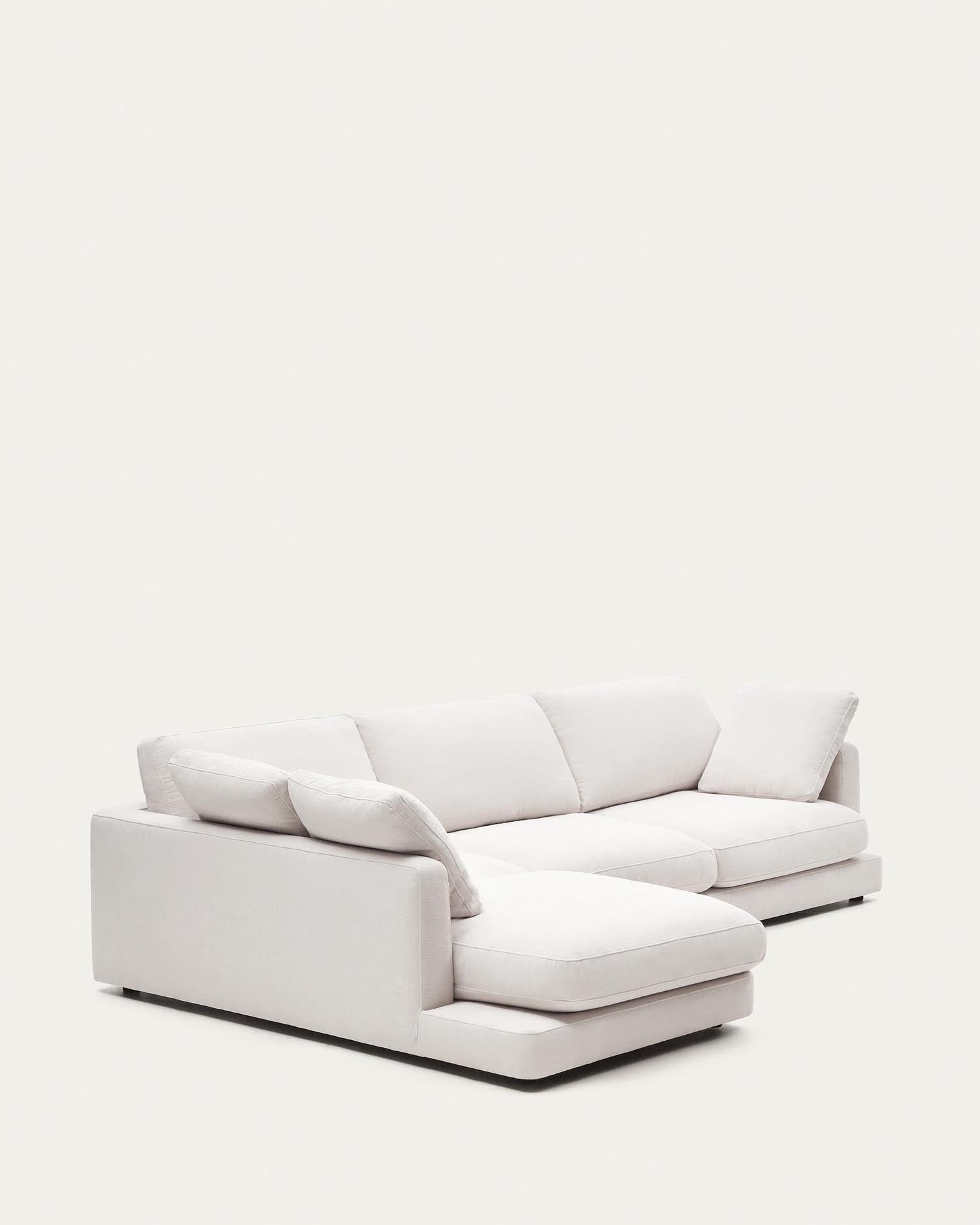 Gala 4-Sitzer-Sofa mit Chaiselongue links weiss 300 cm in  präsentiert im Onlineshop von KAQTU Design AG. 4er Sofa ist von Kave Home