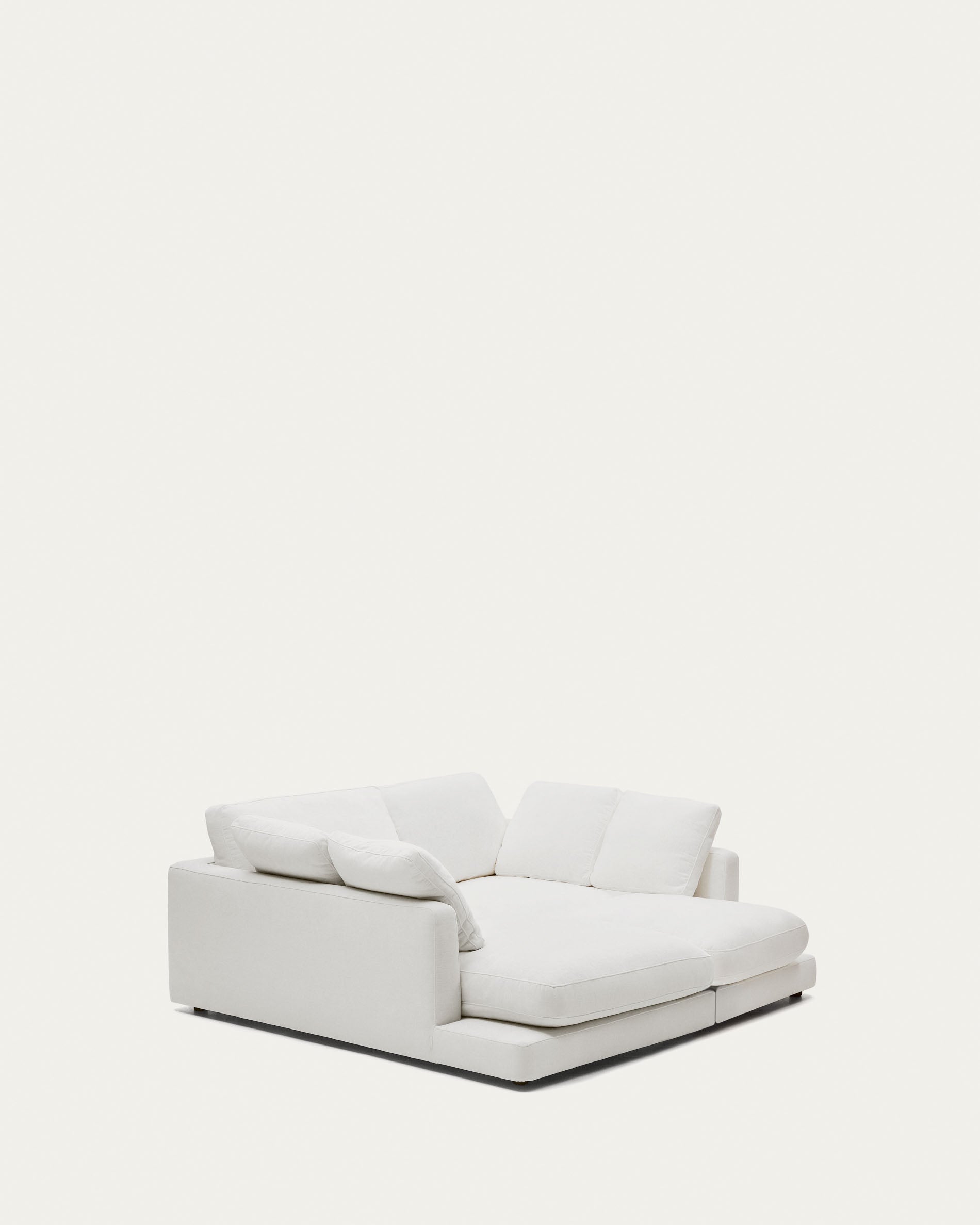 Gala 3-Sitzer Sofa mit doppelter Chaiselongue weiss 210 cm in Weiß präsentiert im Onlineshop von KAQTU Design AG. 3er Sofa ist von Kave Home