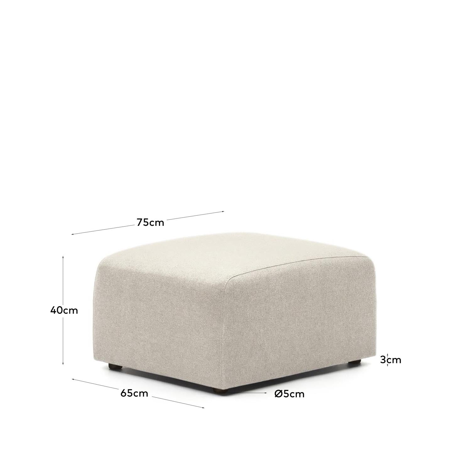 Neom Fußablagemodul in Beige 75 x 64 cm in Beige präsentiert im Onlineshop von KAQTU Design AG. Pouf ist von Kave Home