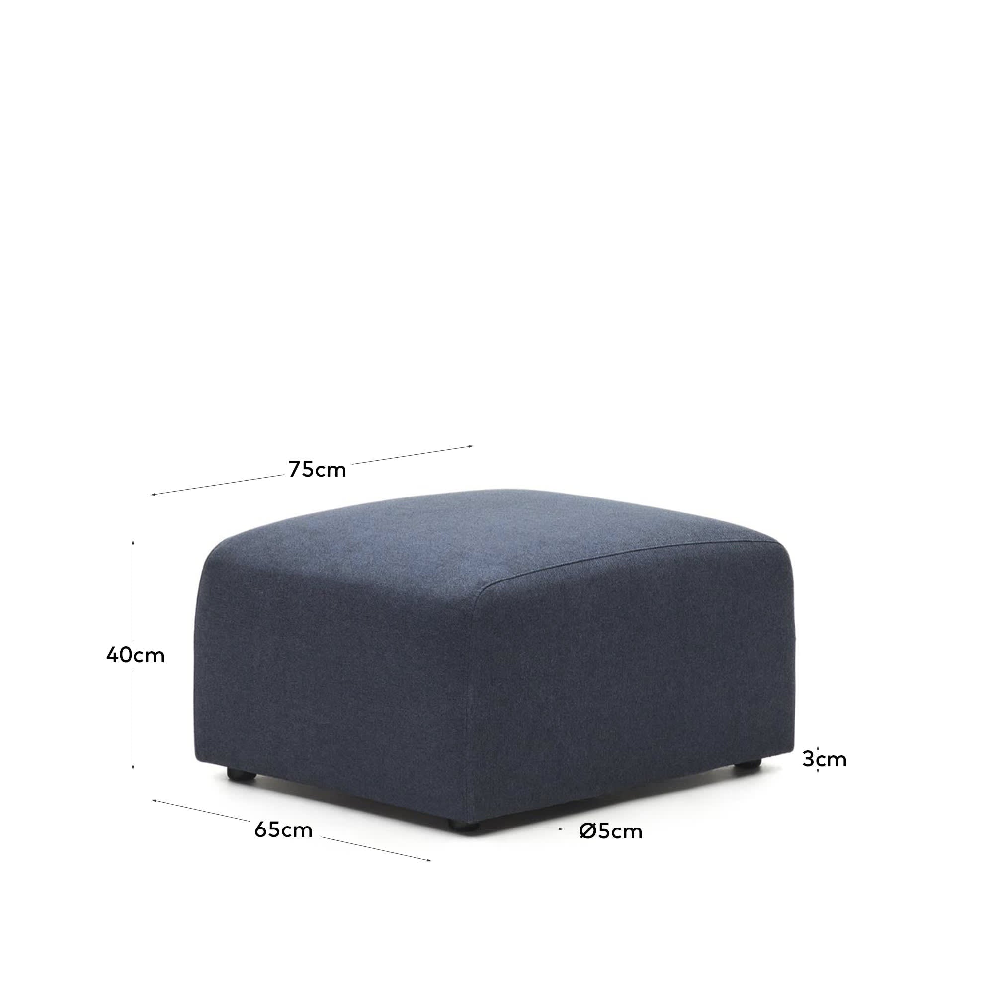 Neom Fussablagemodul in Blau 75 x 64 cm FSC Mix Credit in Blau präsentiert im Onlineshop von KAQTU Design AG. Modulares Sofa ist von Kave Home