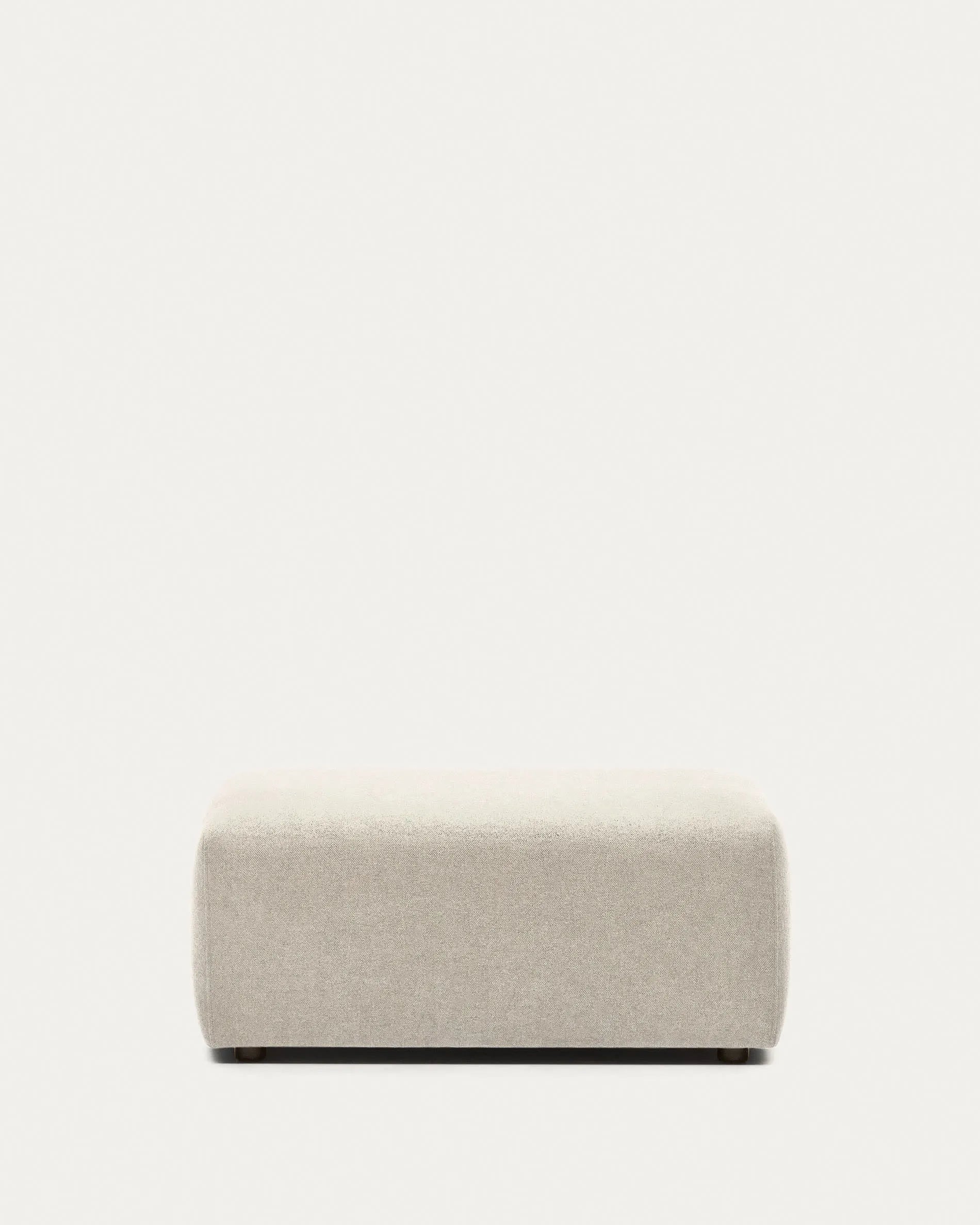 3D-Modell des beigen Neom Pouf Randmoduls (75x89 cm) von Kave Home, aus FSC-Holz, für flexible Raumgestaltung.