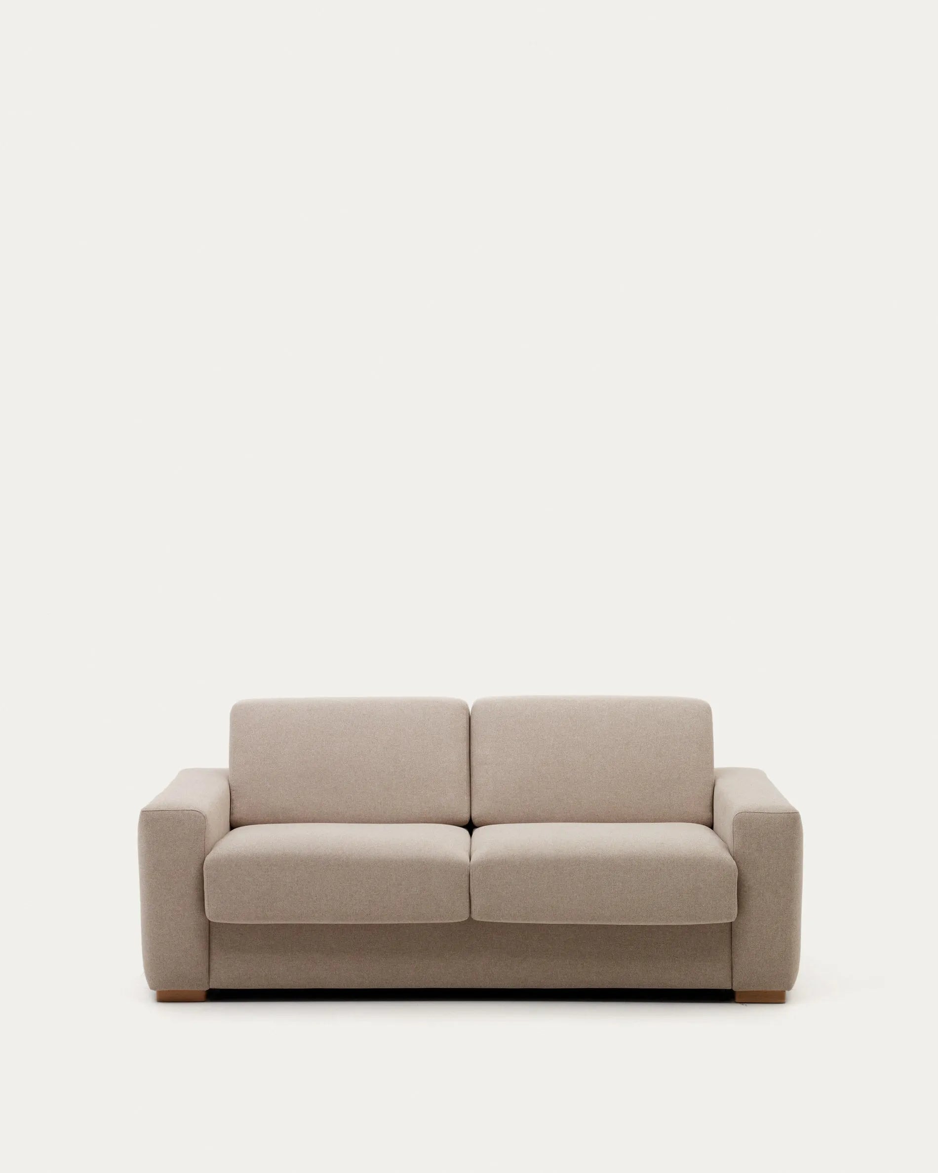 Elegantes, wandelbares 2-Sitzer-Bettsofa in Beige, komfortabel, mit FSC-zertifiziertem Holzrahmen.