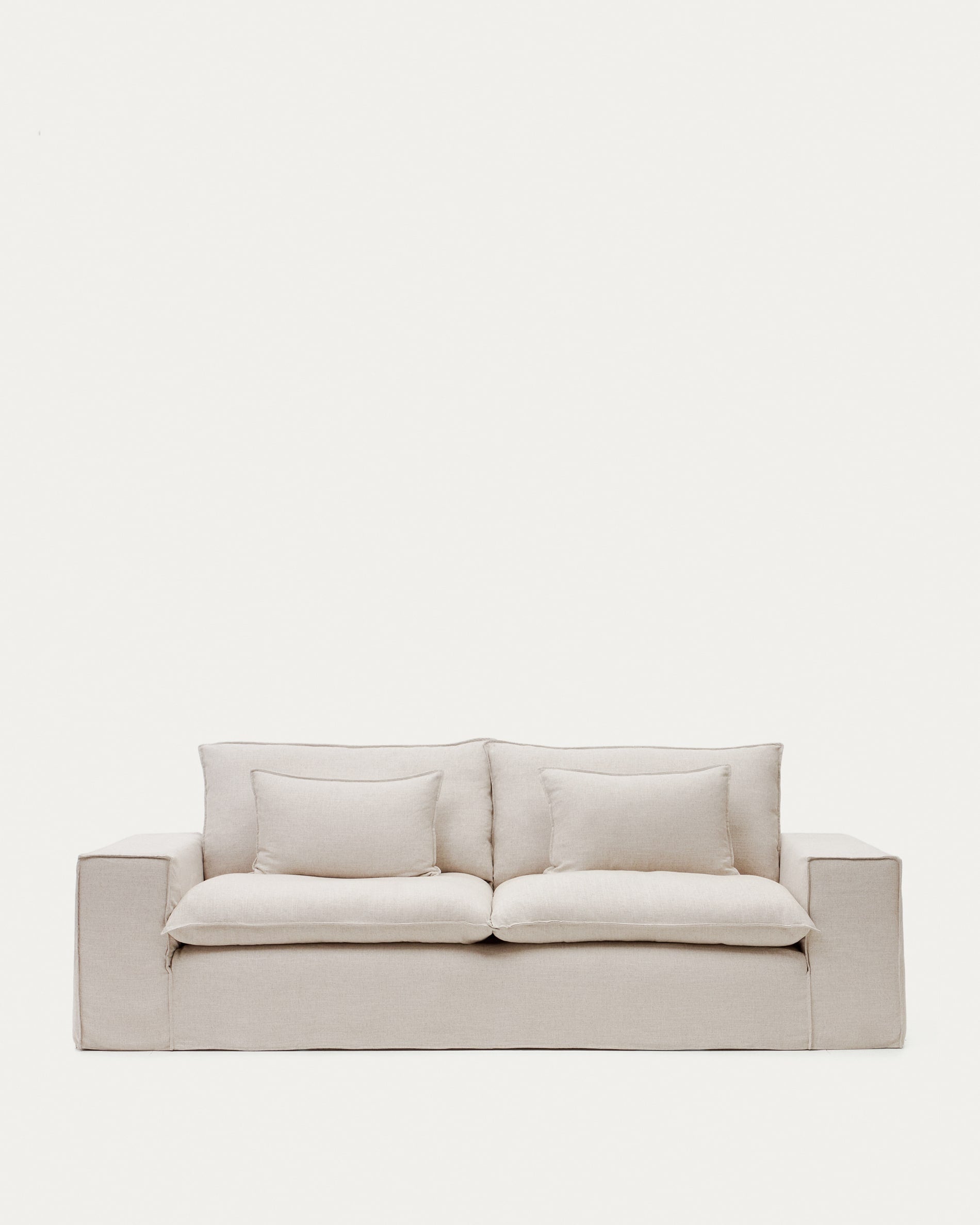 Bezug für Anarela 3-Sitzer-Sofa aus Leinen in Beige in Beige präsentiert im Onlineshop von KAQTU Design AG. Sofa-Zubehör ist von Kave Home