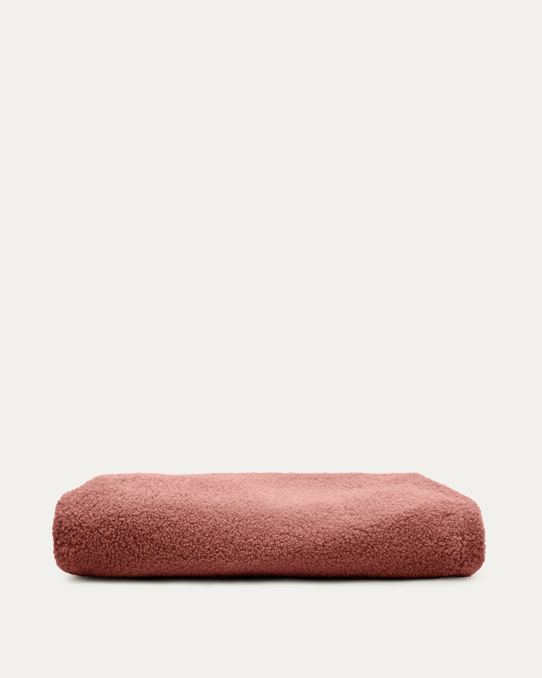 Bezug für Fusshocker Kaeli in terrakottafarbenem Bouclé Ø 43 cm in Terrakotta präsentiert im Onlineshop von KAQTU Design AG. Ottoman-Zubehör ist von Kave Home