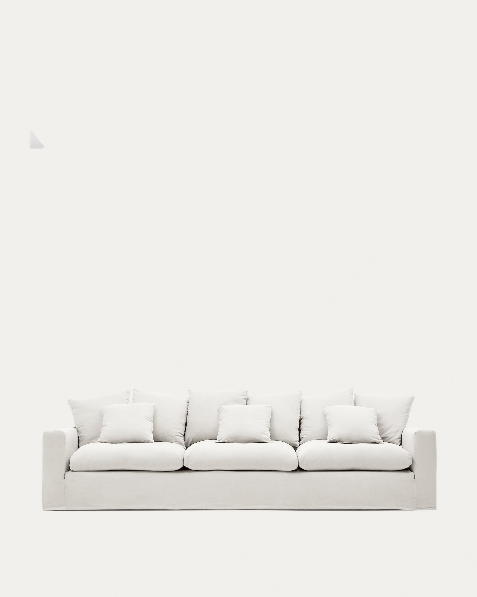 Bezug für Nora Sofa 4 Sitzer aus Leinen und Baumwolle naturfarben in Ecru präsentiert im Onlineshop von KAQTU Design AG. Sofa-Zubehör ist von Kave Home