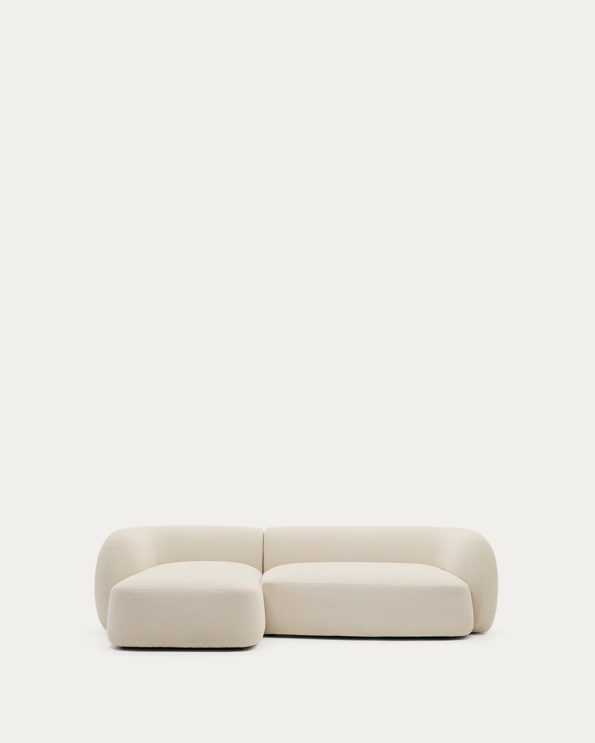 Martina modulares 3-Sitzer-Sofa in Chenille mit Chaiselongue links Écru 287 cm in Ecru präsentiert im Onlineshop von KAQTU Design AG. 3er Sofa ist von Kave Home