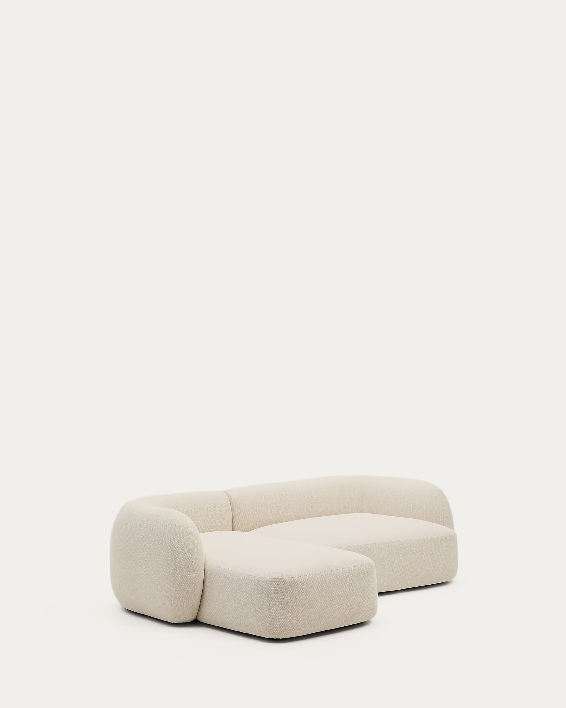 Martina modulares 3-Sitzer-Sofa in Chenille mit Chaiselongue links Écru 287 cm in Ecru präsentiert im Onlineshop von KAQTU Design AG. 3er Sofa ist von Kave Home