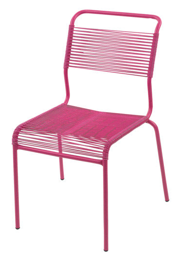 Säntis Stuhl Spaghetti ohne Armlehne in Pink präsentiert im Onlineshop von KAQTU Design AG. Gartenstuhl ist von Schaffner