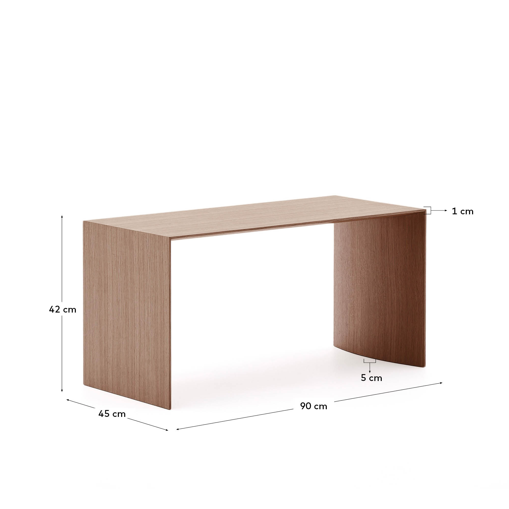 Couchtisch Litto aus Walnussfurnier mit naturfarbenem Finish 90 x 45 cm in Braun präsentiert im Onlineshop von KAQTU Design AG. Beistelltisch ist von Kave Home