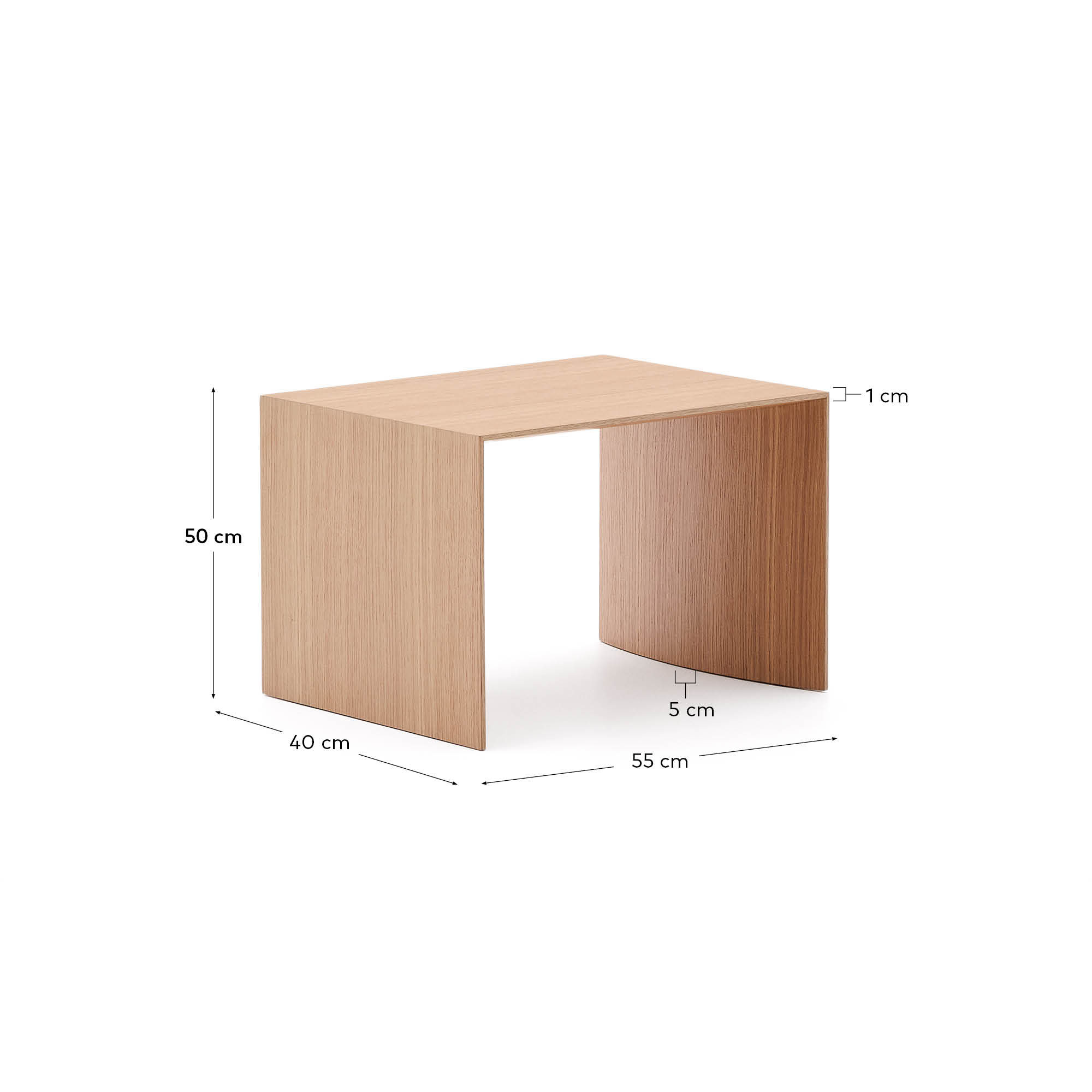 Beistelltisch Litto aus Eichenfurnier mit naturfarbenem Finish 55 x 40 cm in Hellbraun präsentiert im Onlineshop von KAQTU Design AG. Beistelltisch ist von Kave Home