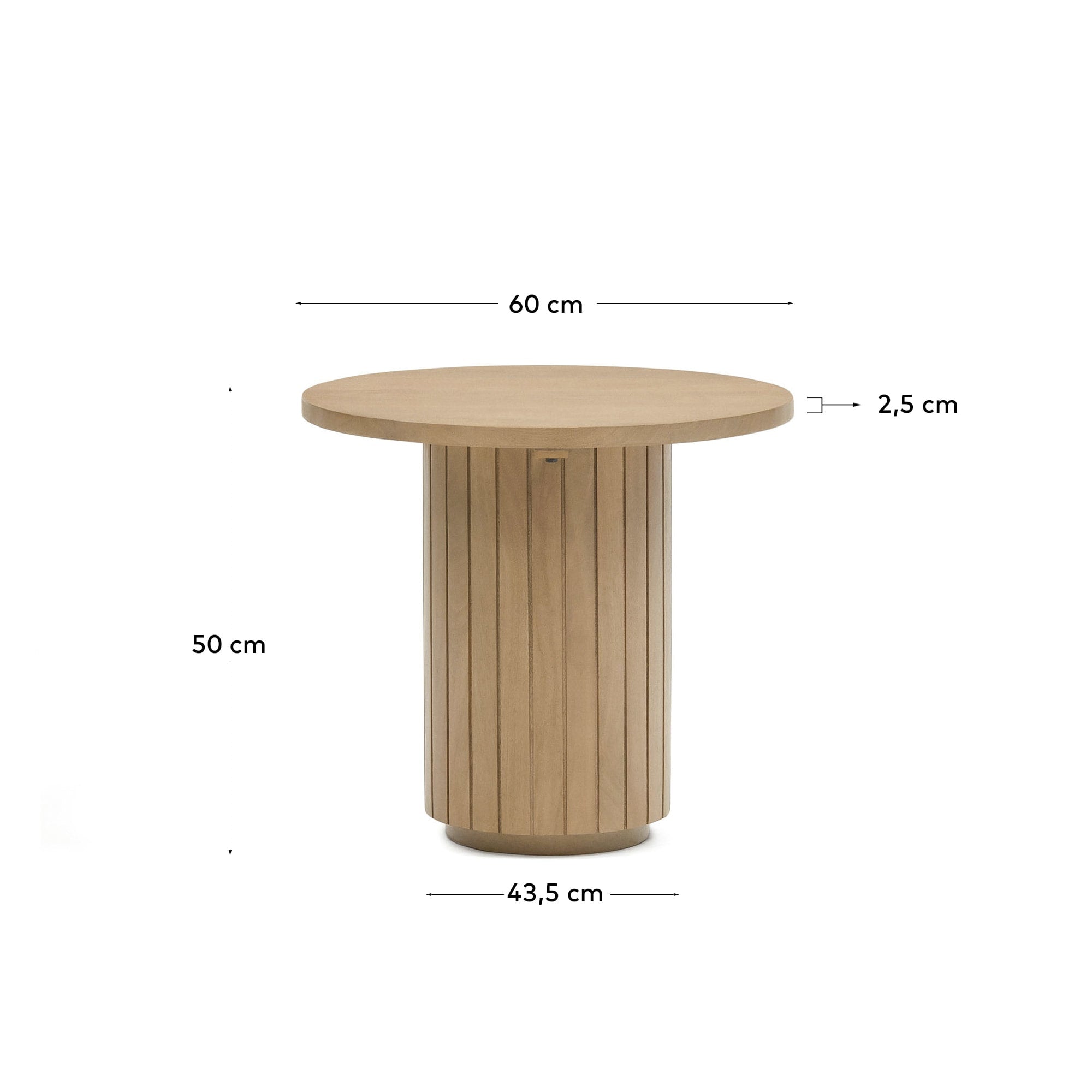 Licia runder Beistelltisch aus massivem Mangoholz Ø 60 cm in Braun präsentiert im Onlineshop von KAQTU Design AG. Beistelltisch ist von Kave Home