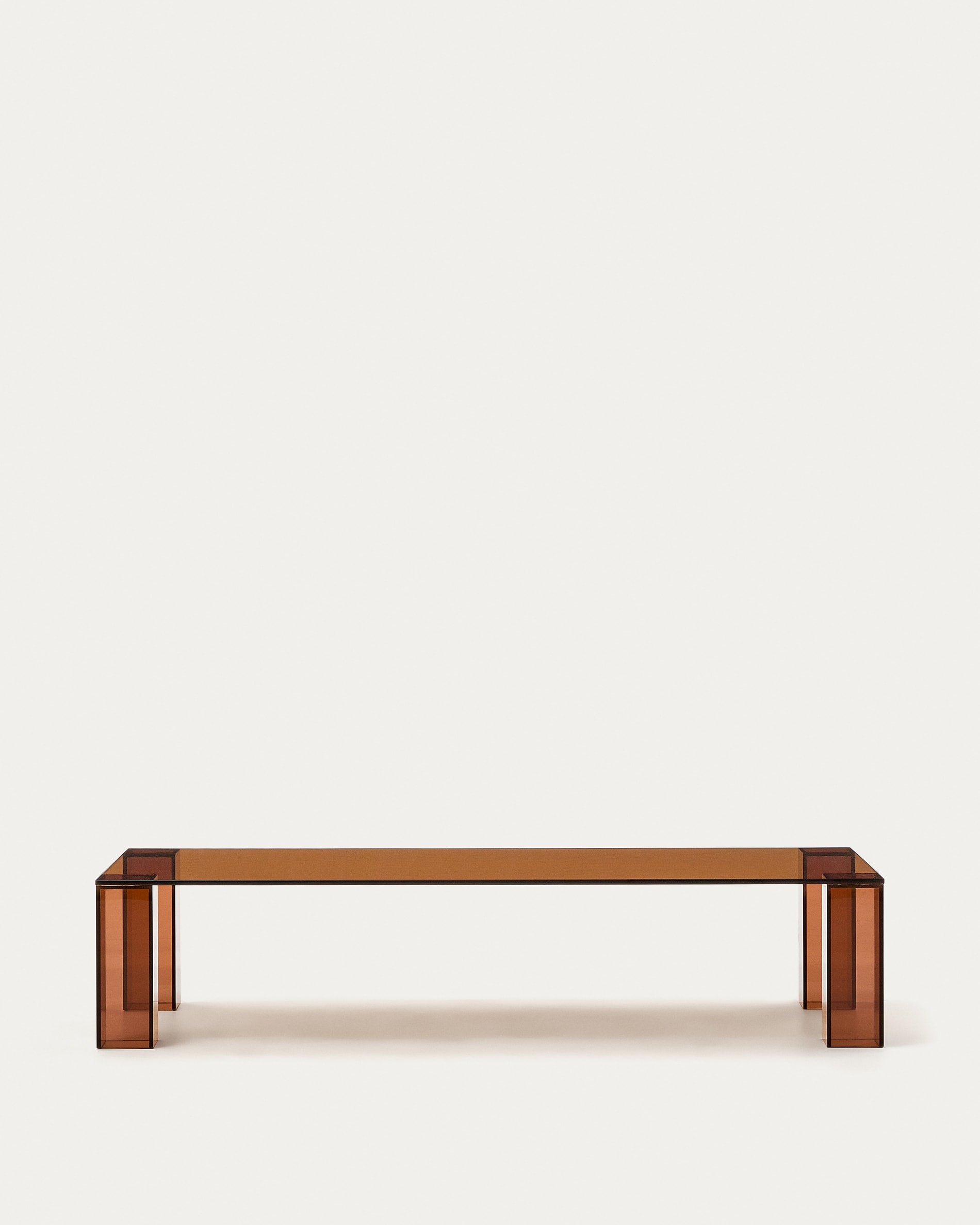 Couchtisch Adularia aus braunem gehärtetem Glas 140 x 60 cm in Braun präsentiert im Onlineshop von KAQTU Design AG. Beistelltisch ist von Kave Home