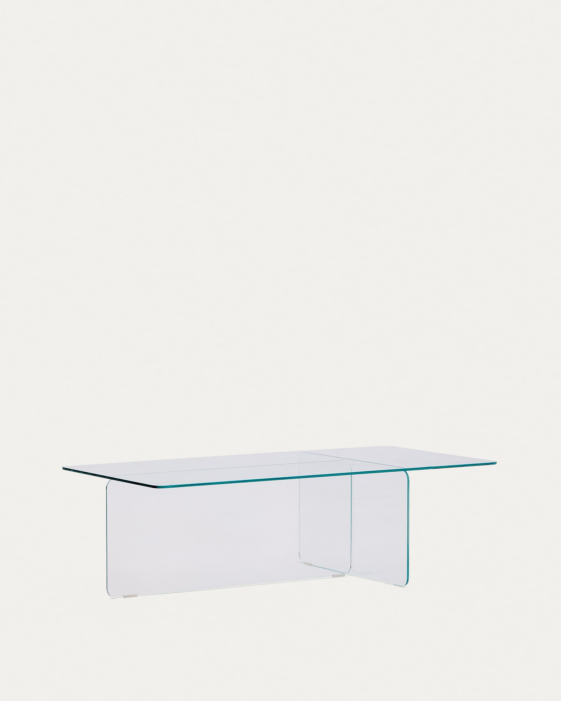 Couchtisch Zaren aus transparentem gehärtetem Glas 120 x 60 cm in Klar präsentiert im Onlineshop von KAQTU Design AG. Beistelltisch ist von Kave Home