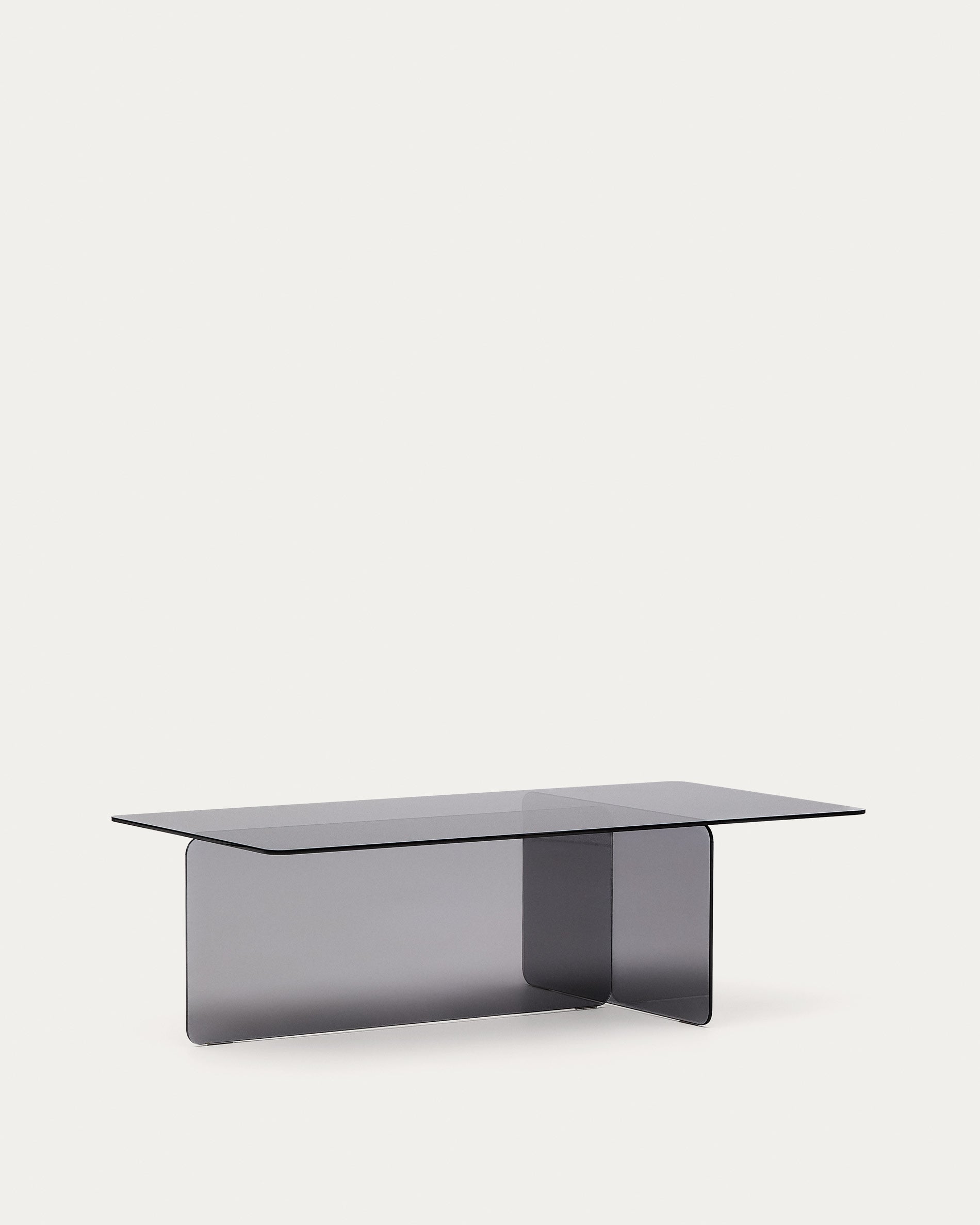 Couchtisch Zaren aus grauem gehärtetem Glas 120 x 60 cm in Grau präsentiert im Onlineshop von KAQTU Design AG. Beistelltisch ist von Kave Home