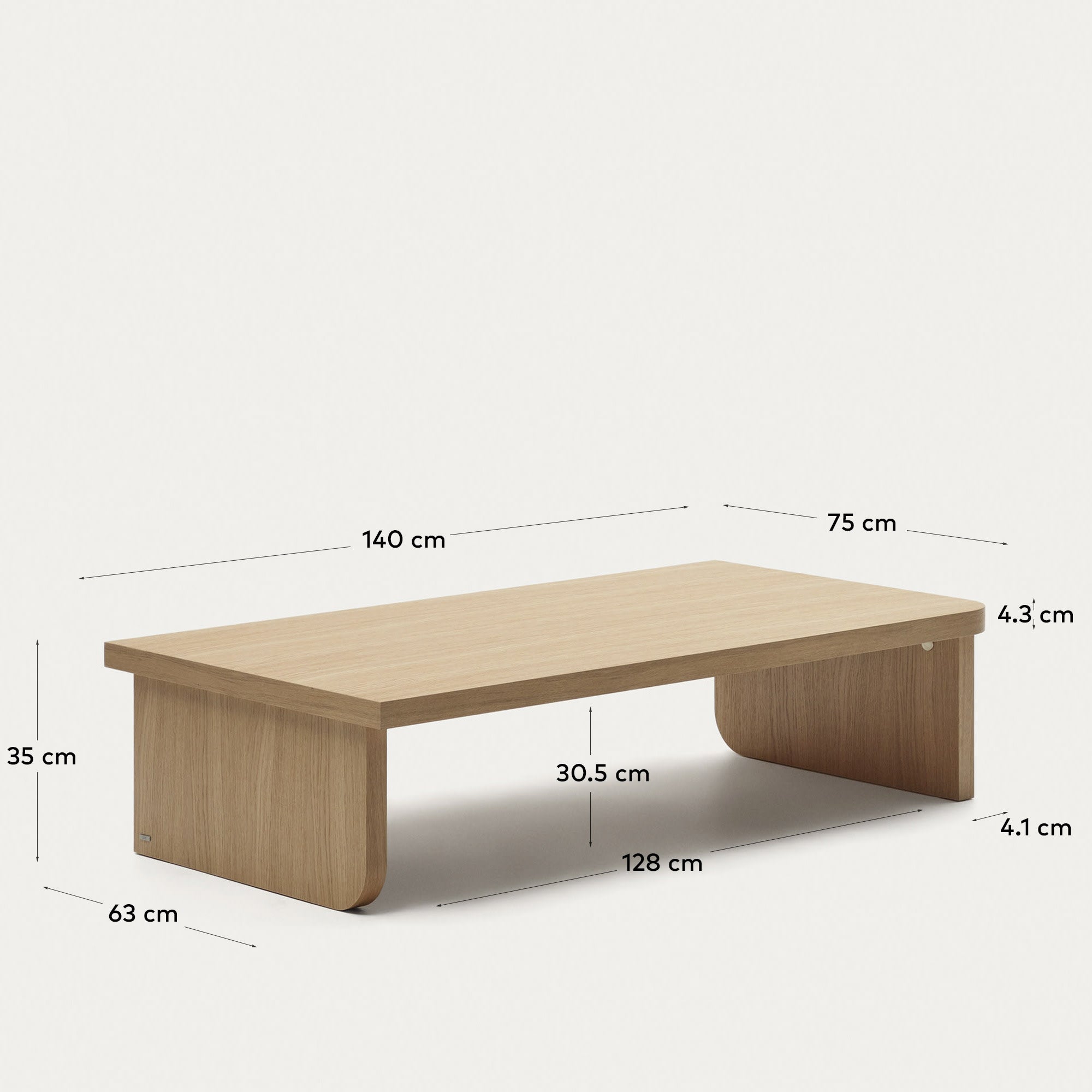 Oaq Set aus 2 Couchtischen aus Eichenfurnier mit natürlichem Finish FSC Mix Credit in Braun präsentiert im Onlineshop von KAQTU Design AG. Beistelltisch ist von Kave Home