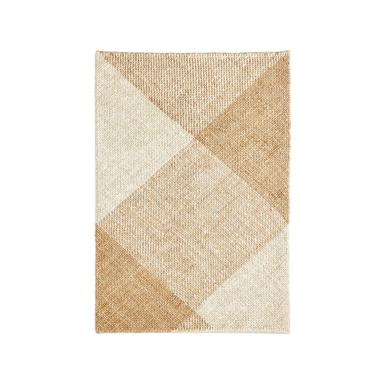 Maelan Teppich aus Jute und Baumwolle kariert natur 160 x 230 cm in Braun präsentiert im Onlineshop von KAQTU Design AG. Teppich ist von Kave Home