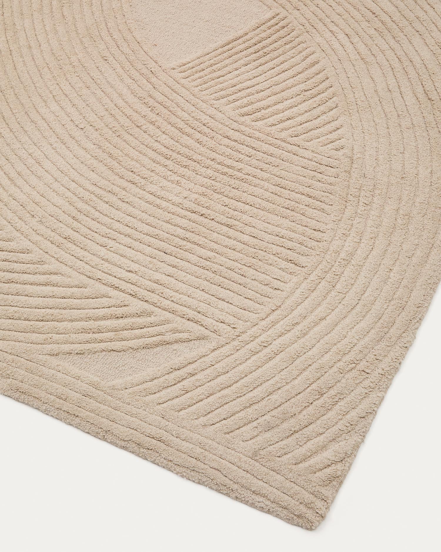 Teppich Domm aus Wolle weiss 160 x 230 cm in Beige präsentiert im Onlineshop von KAQTU Design AG. Teppich ist von Kave Home