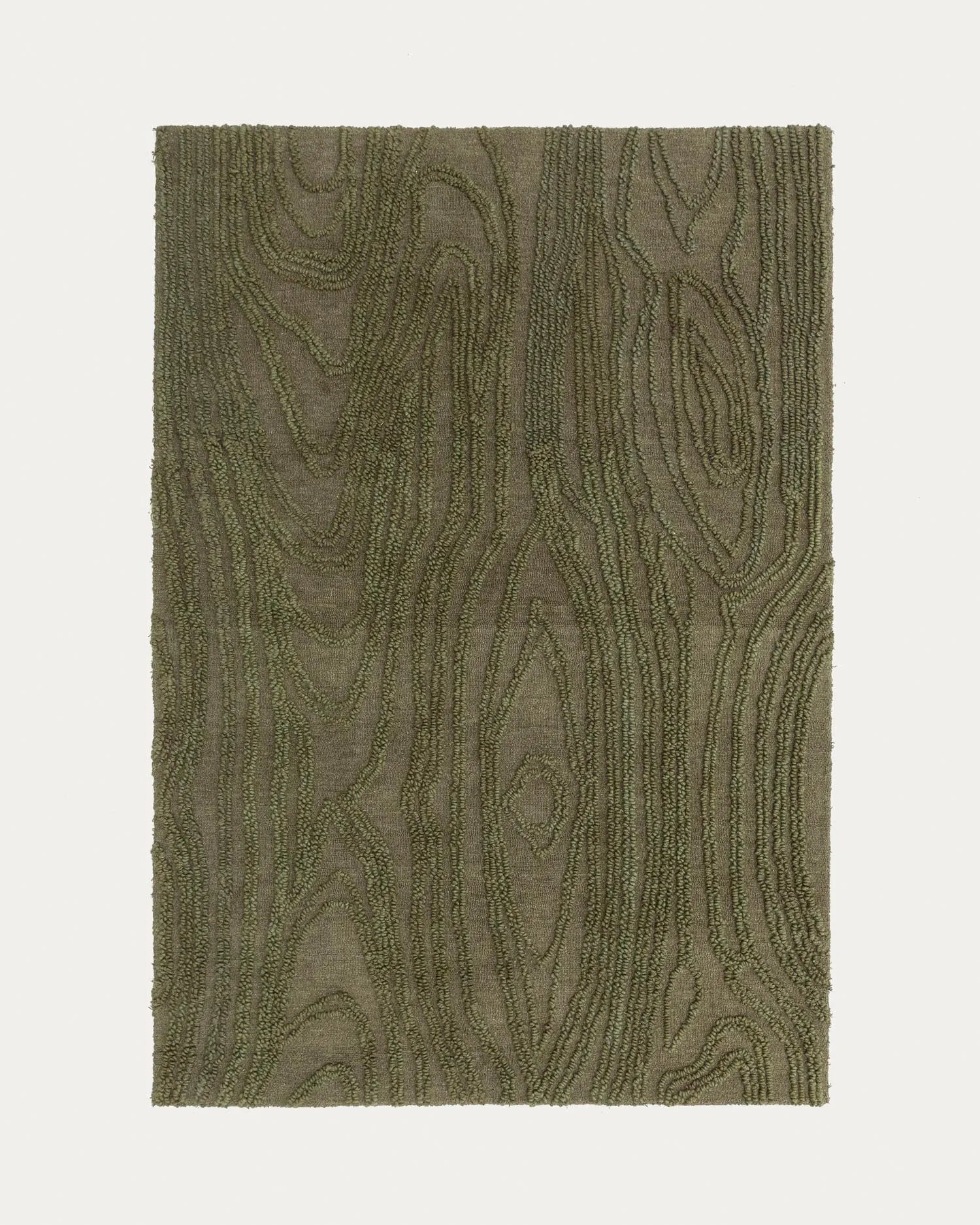 Teppich Veiza: Handgewebte Wolle, grün, 160x230 cm. Stilvoll, langlebig, pflegeleicht. Perfekt für Wohn- und Schlafzimmer.