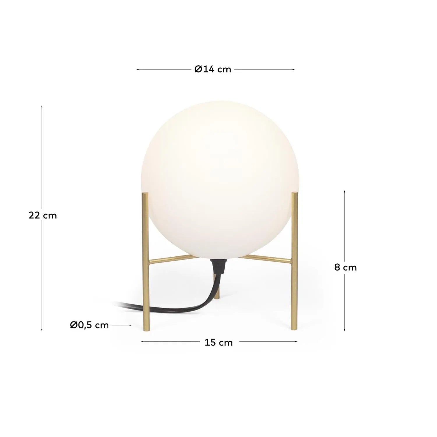 Seina Tischlampe aus Stahl mit Messing-Finish in Gold, Weiß präsentiert im Onlineshop von KAQTU Design AG. Tischleuchte ist von Kave Home