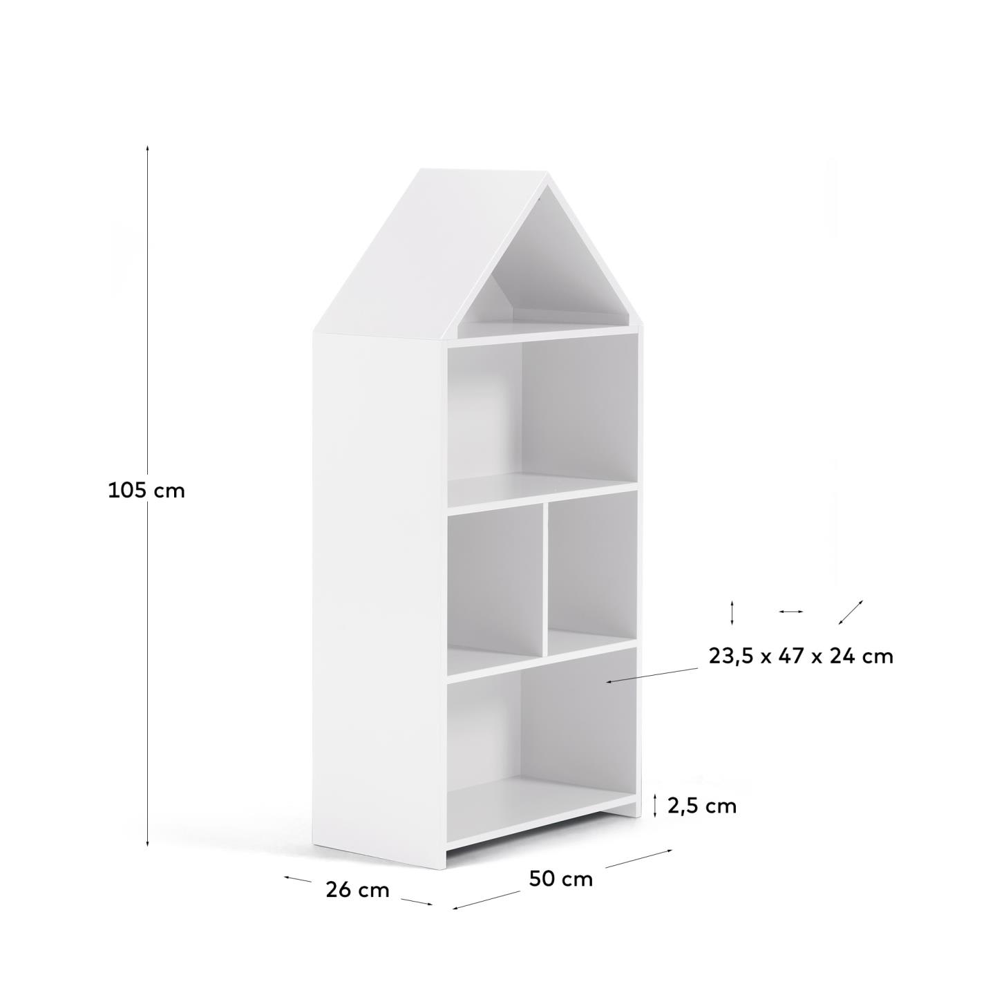 Celeste Kinderhaus Regal in MDF weiss 50 x 105 cm in Weiß präsentiert im Onlineshop von KAQTU Design AG. Standregal ist von Kave Home