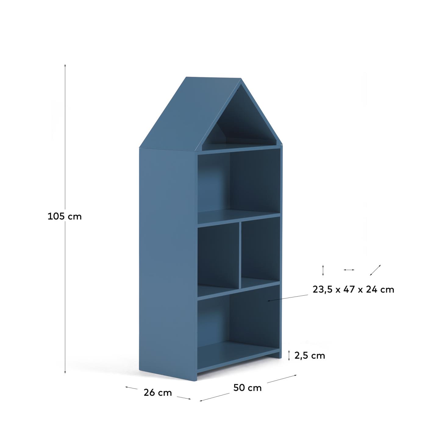 Celeste Kinderhaus Regal in MDF blau 50 x 105 cm in Blau präsentiert im Onlineshop von KAQTU Design AG. Standregal ist von Kave Home