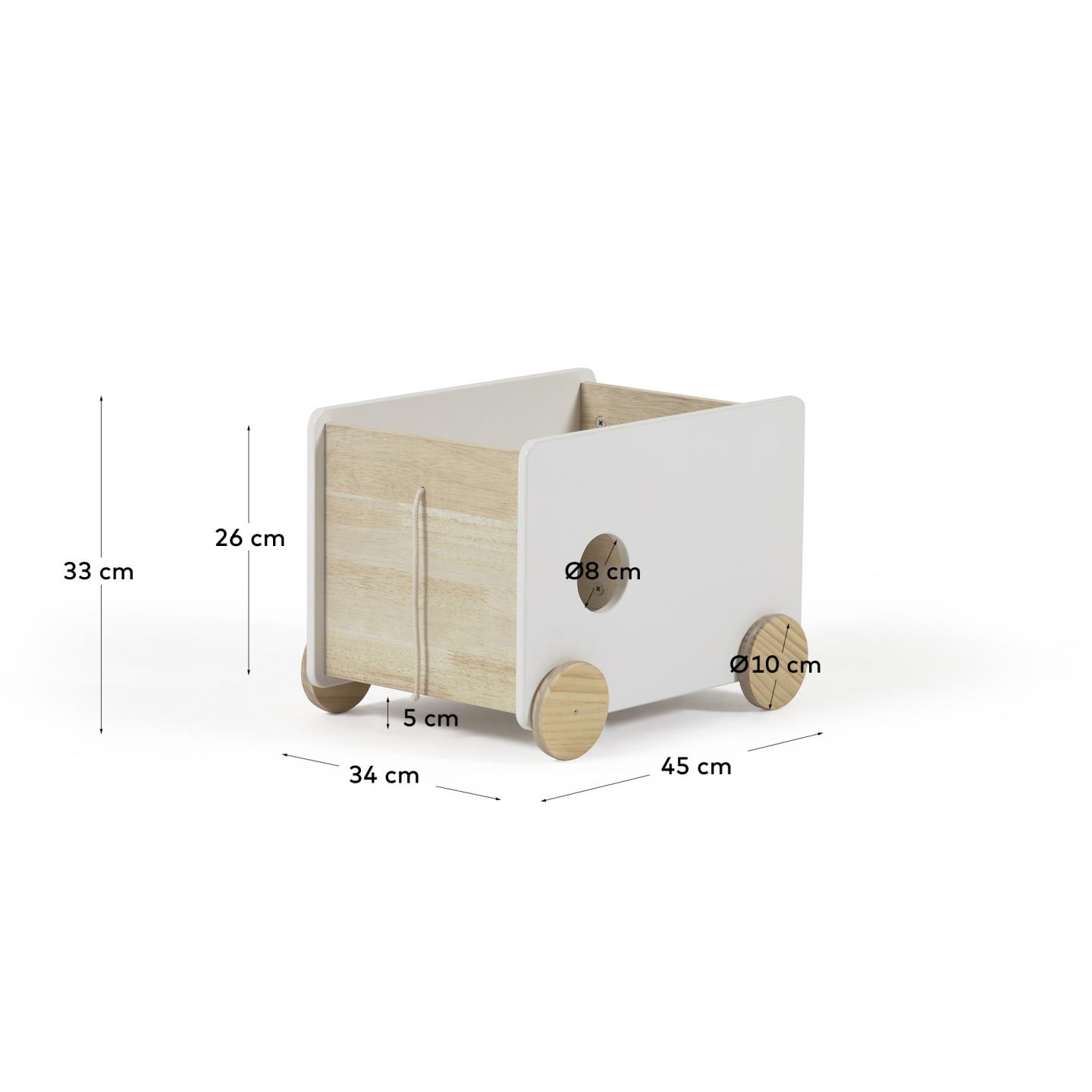 Bianina Aufbewahrungswagen aus massiver Kiefer natur und weissem MDF in Weiß präsentiert im Onlineshop von KAQTU Design AG. Servierwagen ist von Kave Home