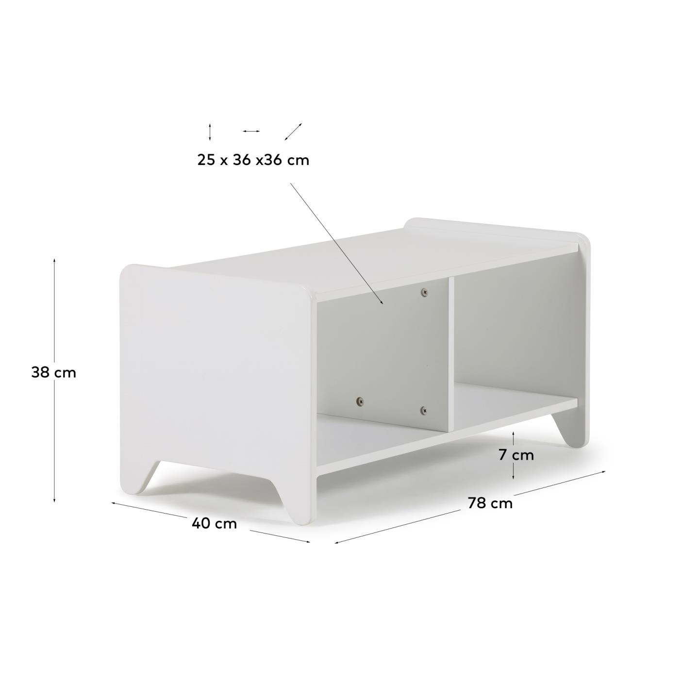 Nunila Aufbewahrungsmöbel aus weissem MDF 78 cm in Weiß präsentiert im Onlineshop von KAQTU Design AG. Sideboard ist von Kave Home