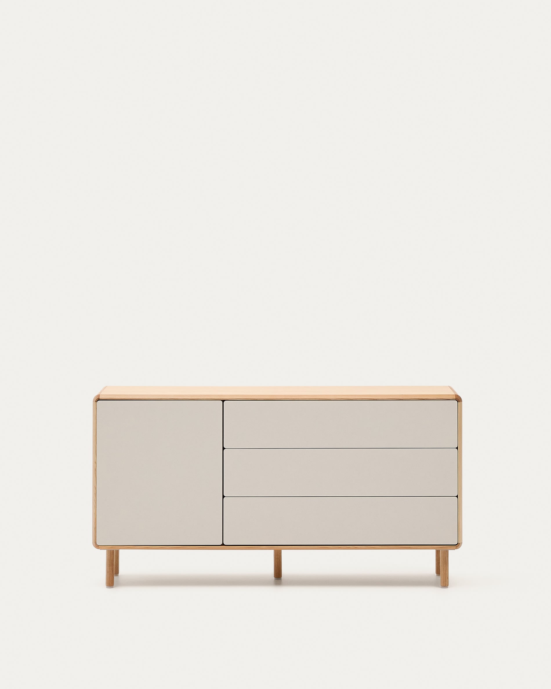 Anielle Sideboard 1 Türe und 3 Schubladen aus Esche massiv und Furnier 150 x 78 cm in Mehrfarbig präsentiert im Onlineshop von KAQTU Design AG. Sideboard ist von Kave Home