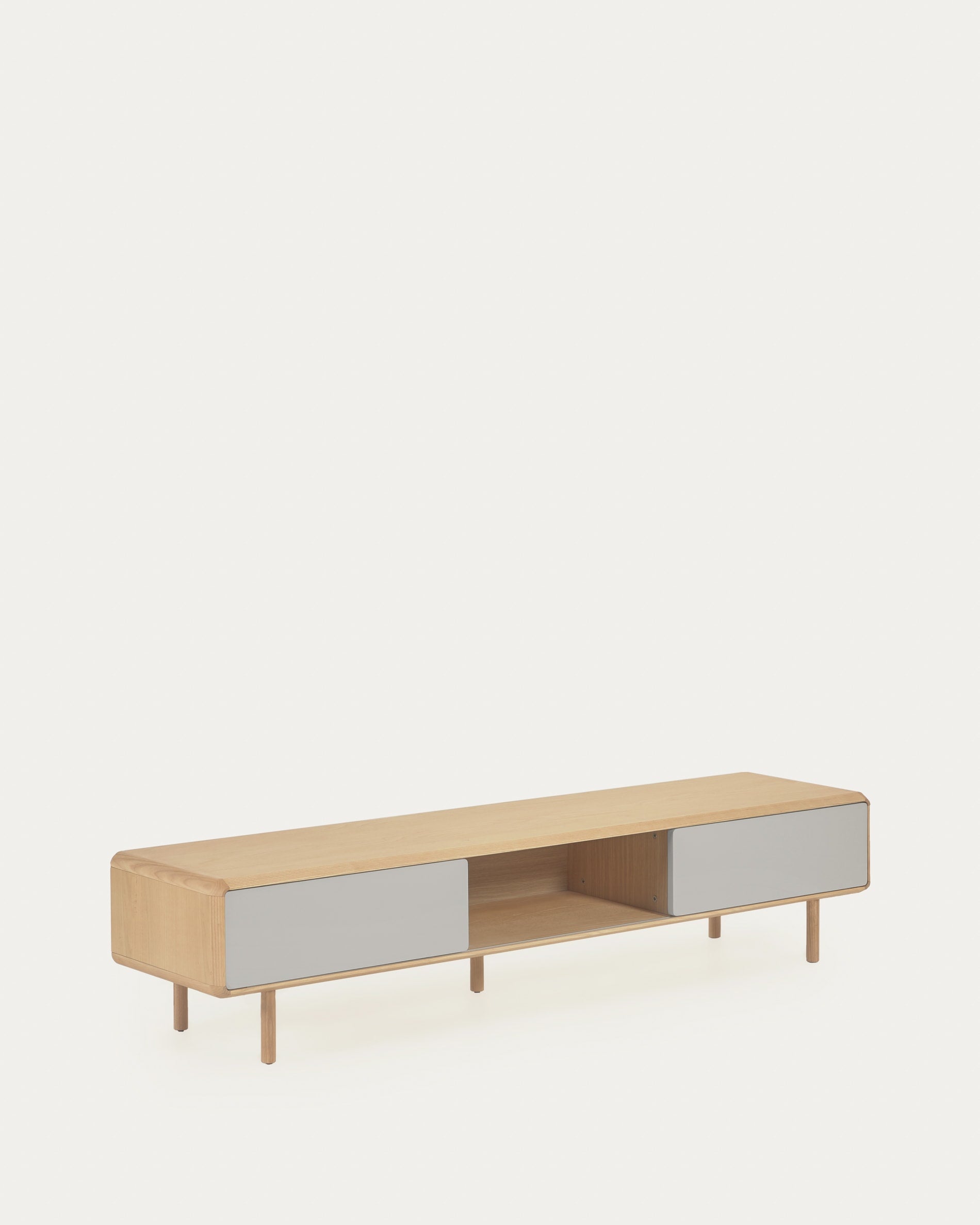 Anielle TV-Schrank 2 Türen massive Esche und Furnier 180 x 41 cm in Mehrfarbig präsentiert im Onlineshop von KAQTU Design AG. Sideboard ist von Kave Home