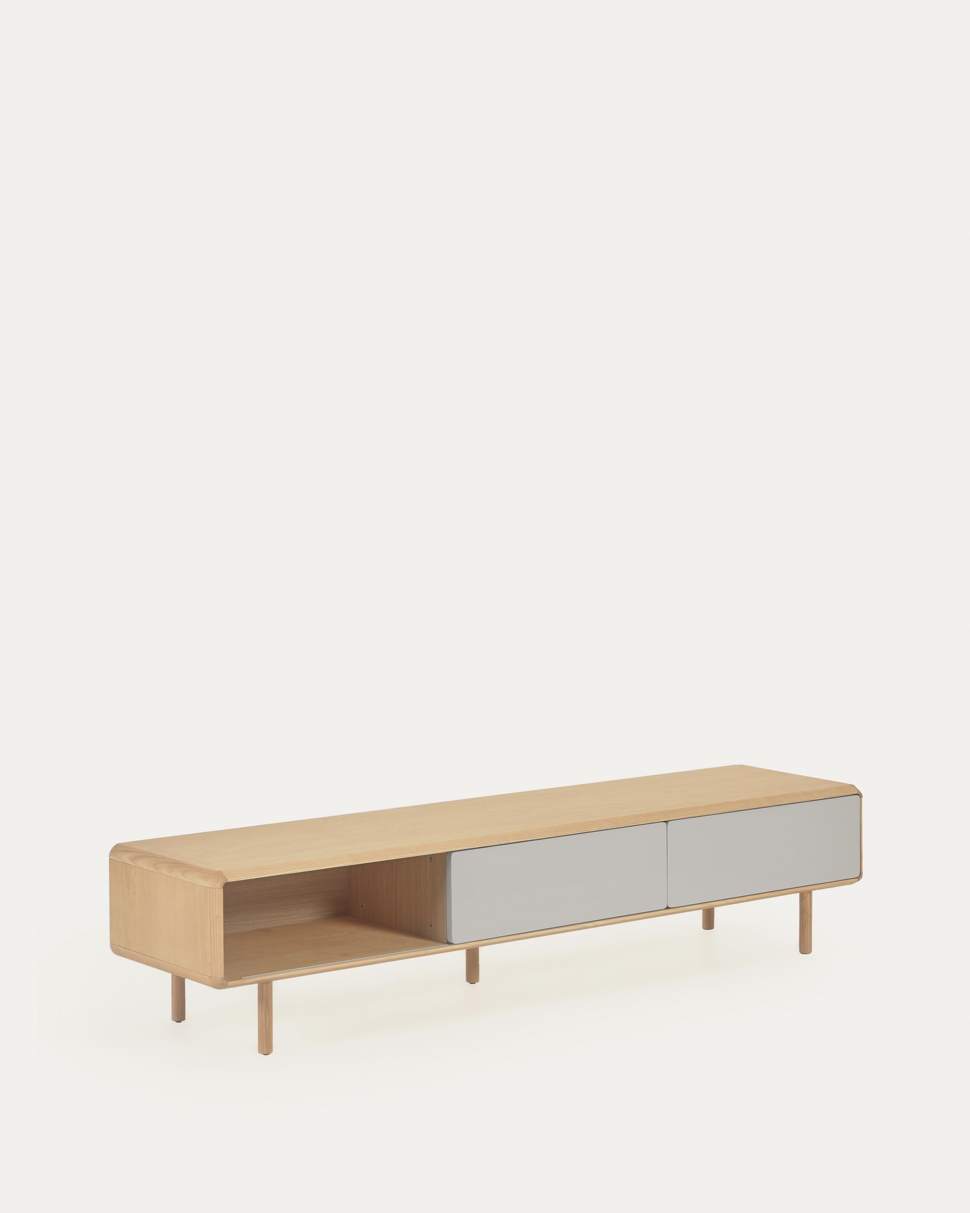 Anielle TV-Schrank 2 Türen massive Esche und Furnier 180 x 41 cm in Mehrfarbig präsentiert im Onlineshop von KAQTU Design AG. Sideboard ist von Kave Home