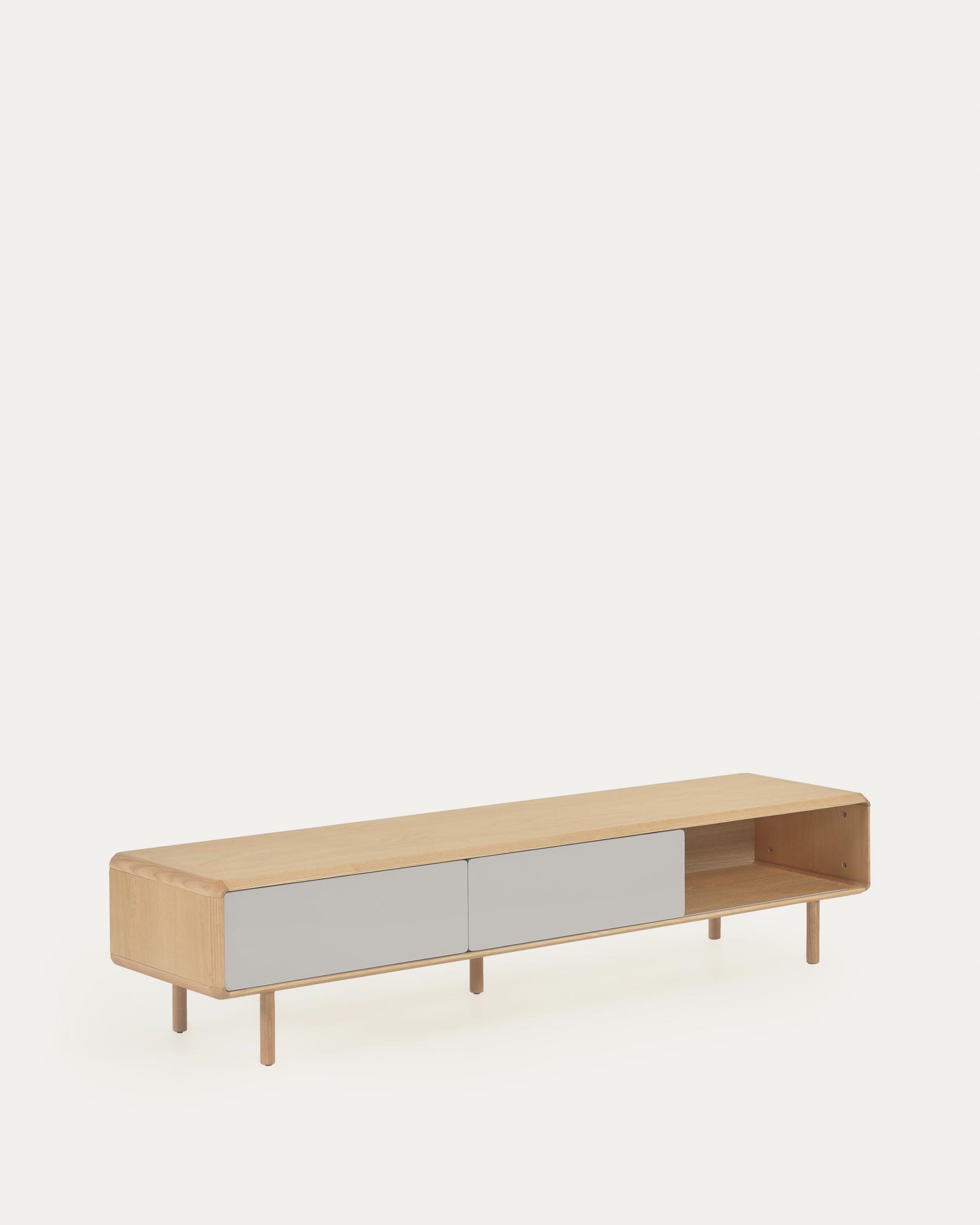 Anielle TV-Schrank 2 Türen massive Esche und Furnier 180 x 41 cm in Mehrfarbig präsentiert im Onlineshop von KAQTU Design AG. Sideboard ist von Kave Home