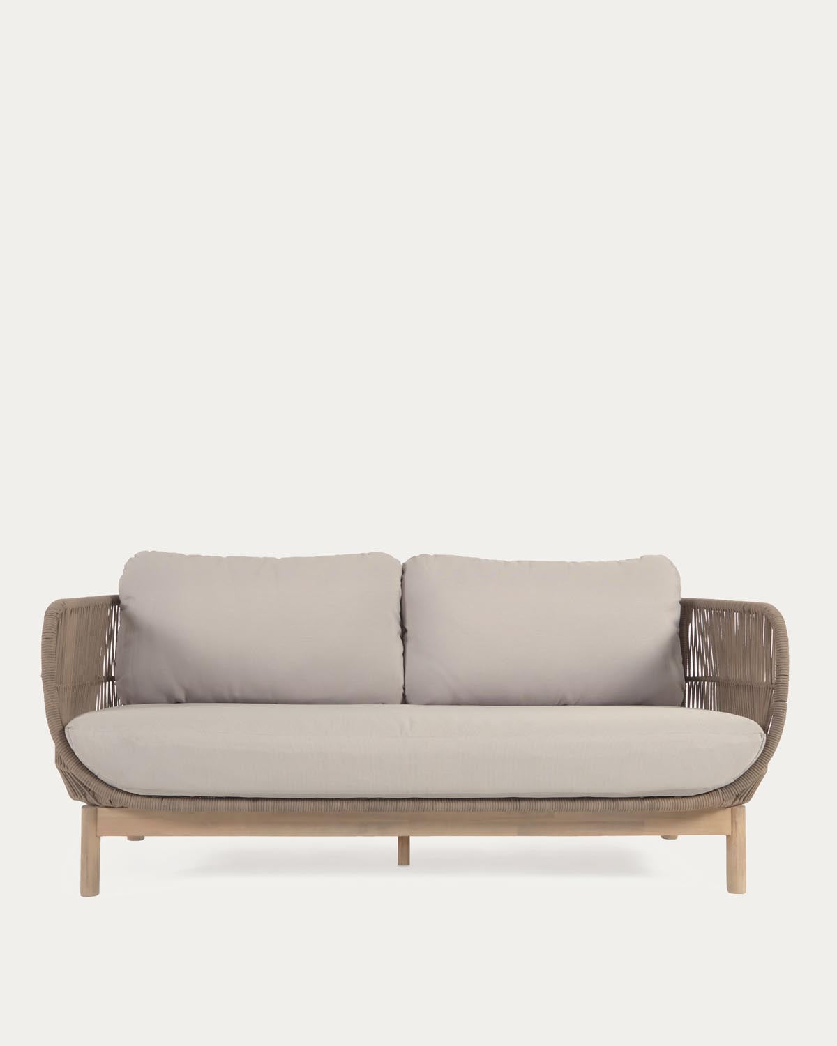 Catalina 3-Sitzer Sofa aus beigem Seil und massivem Akazienholz 170 cm FSC 100% in Beige präsentiert im Onlineshop von KAQTU Design AG. 3er Sofa ist von Kave Home